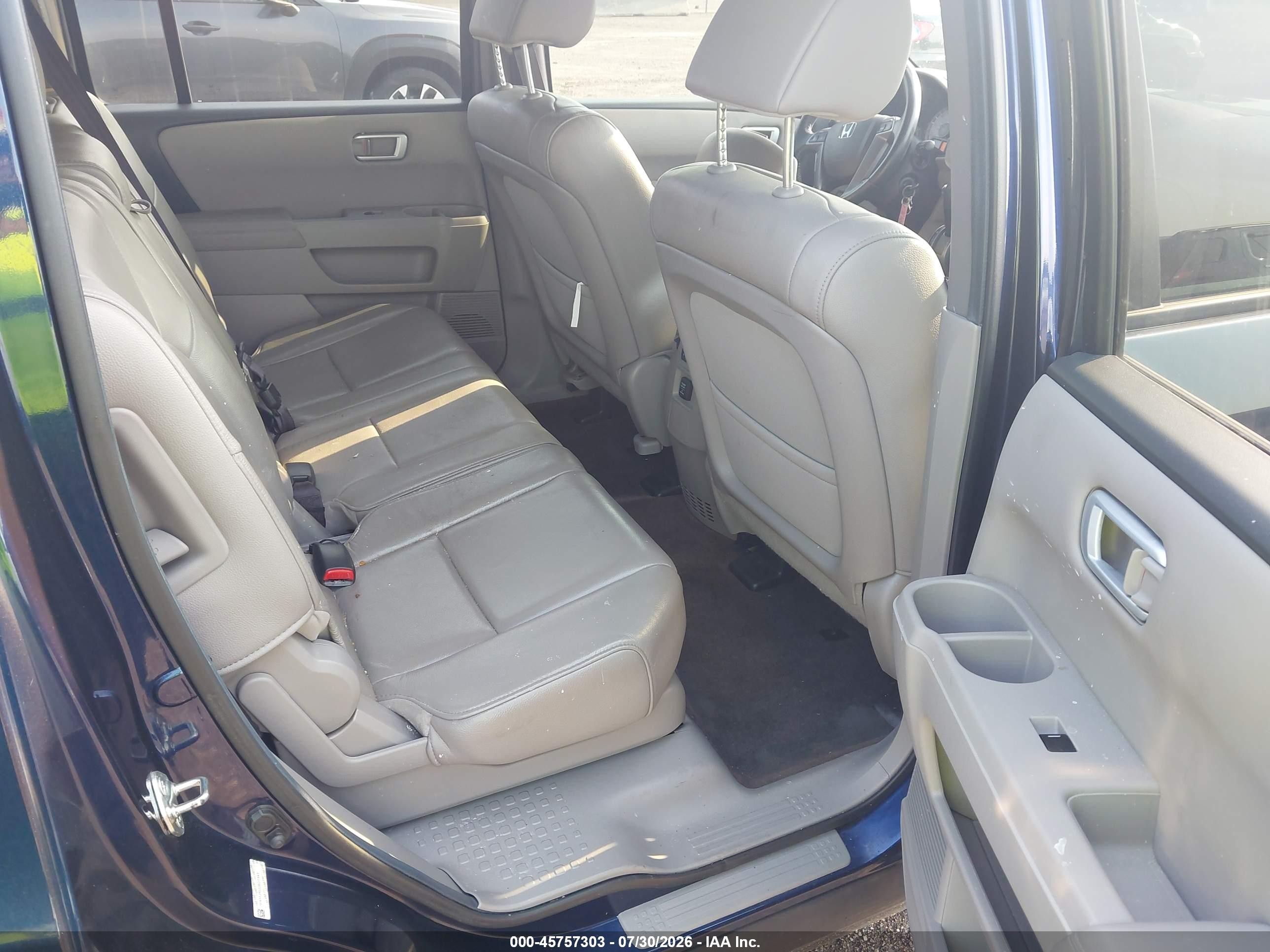 2013 Honda Pilot Ex-l Blue vin: 5FNYF3H52DB017845