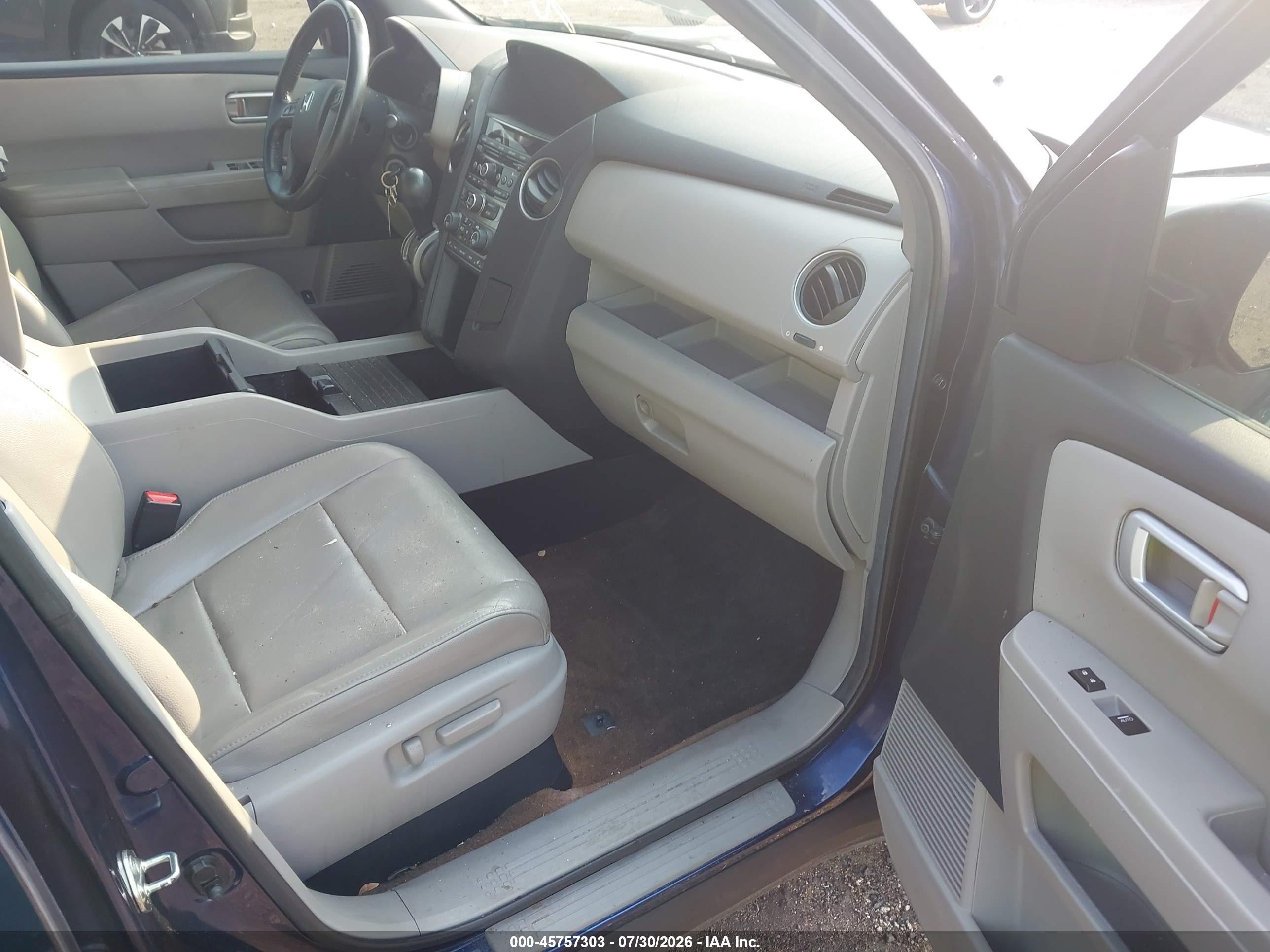 2013 Honda Pilot Ex-l Blue vin: 5FNYF3H52DB017845