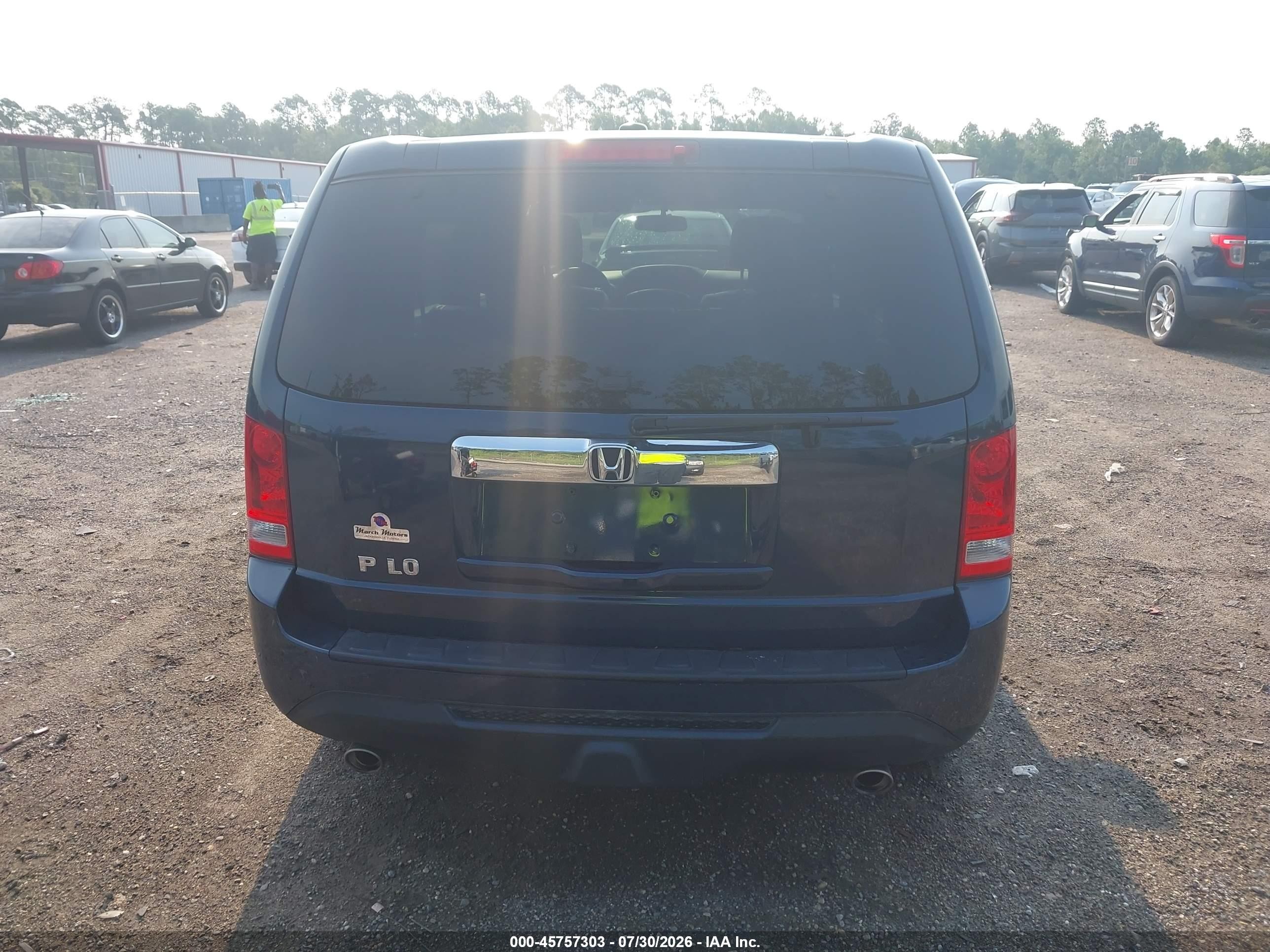 2013 Honda Pilot Ex-l Blue vin: 5FNYF3H52DB017845