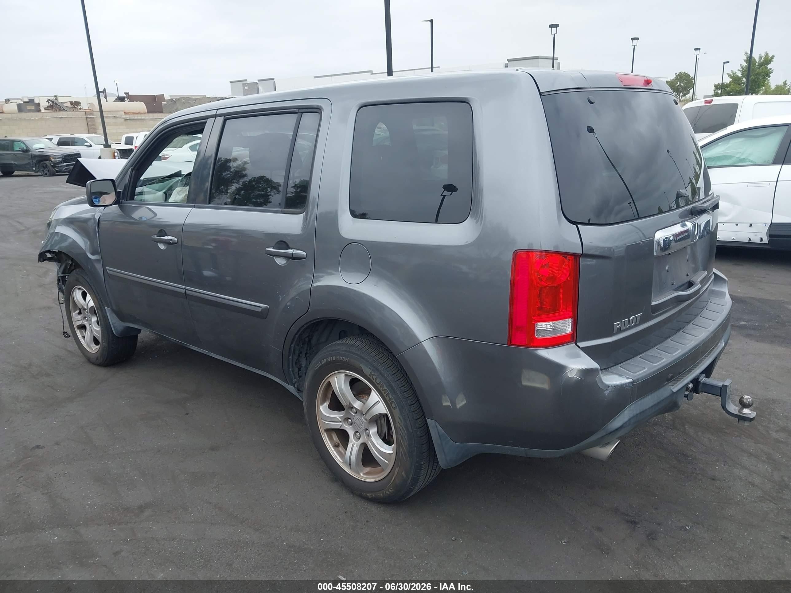 2013 Honda Pilot Ex-l Gray vin: 5FNYF3H52DB023838