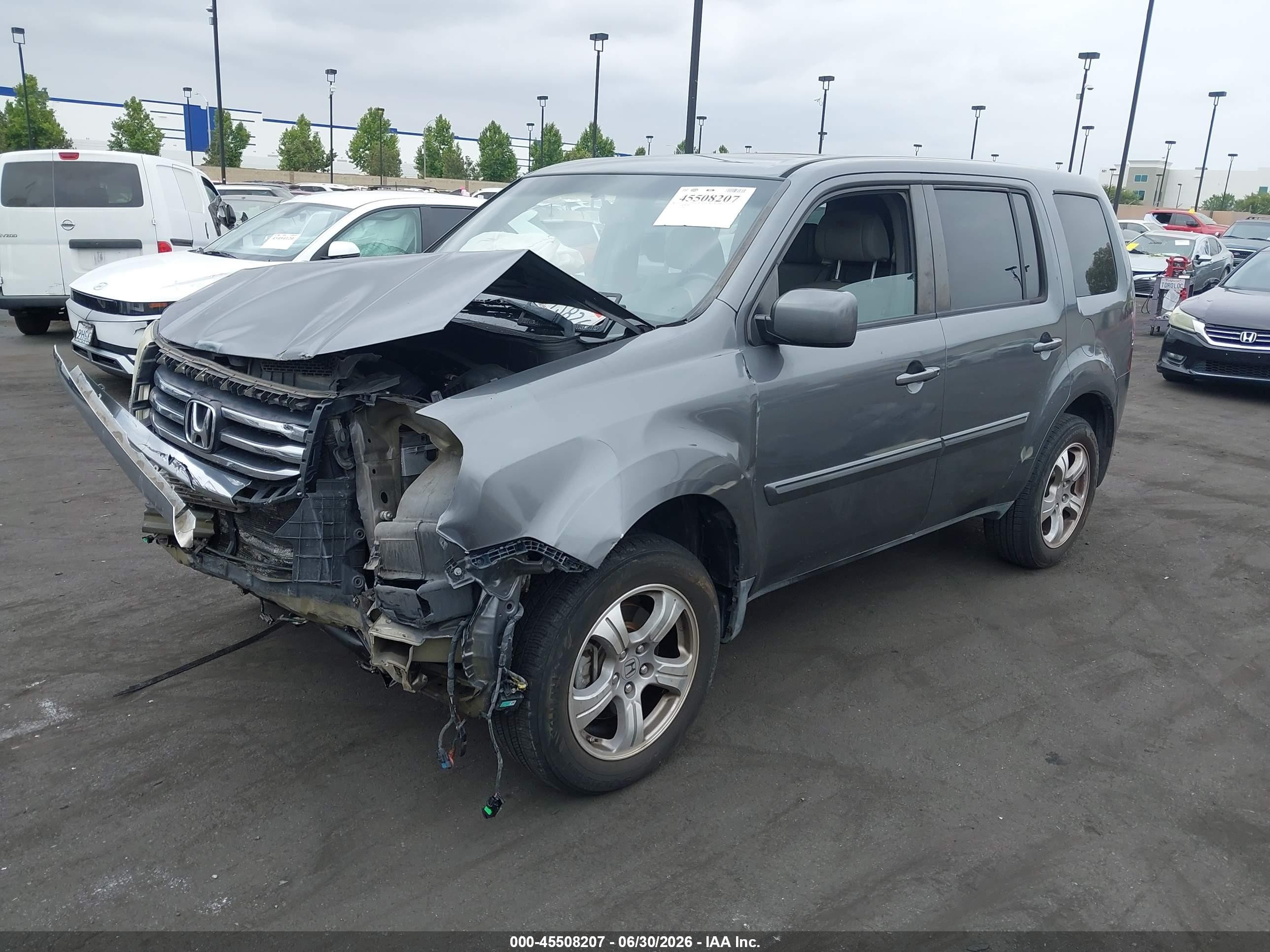 2013 Honda Pilot Ex-l Gray vin: 5FNYF3H52DB023838