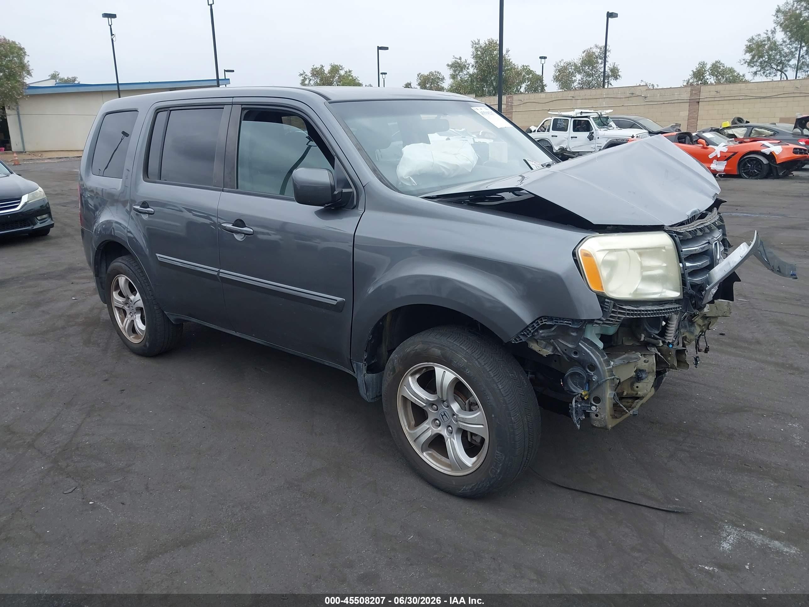 2013 Honda Pilot Ex-l Gray vin: 5FNYF3H52DB023838