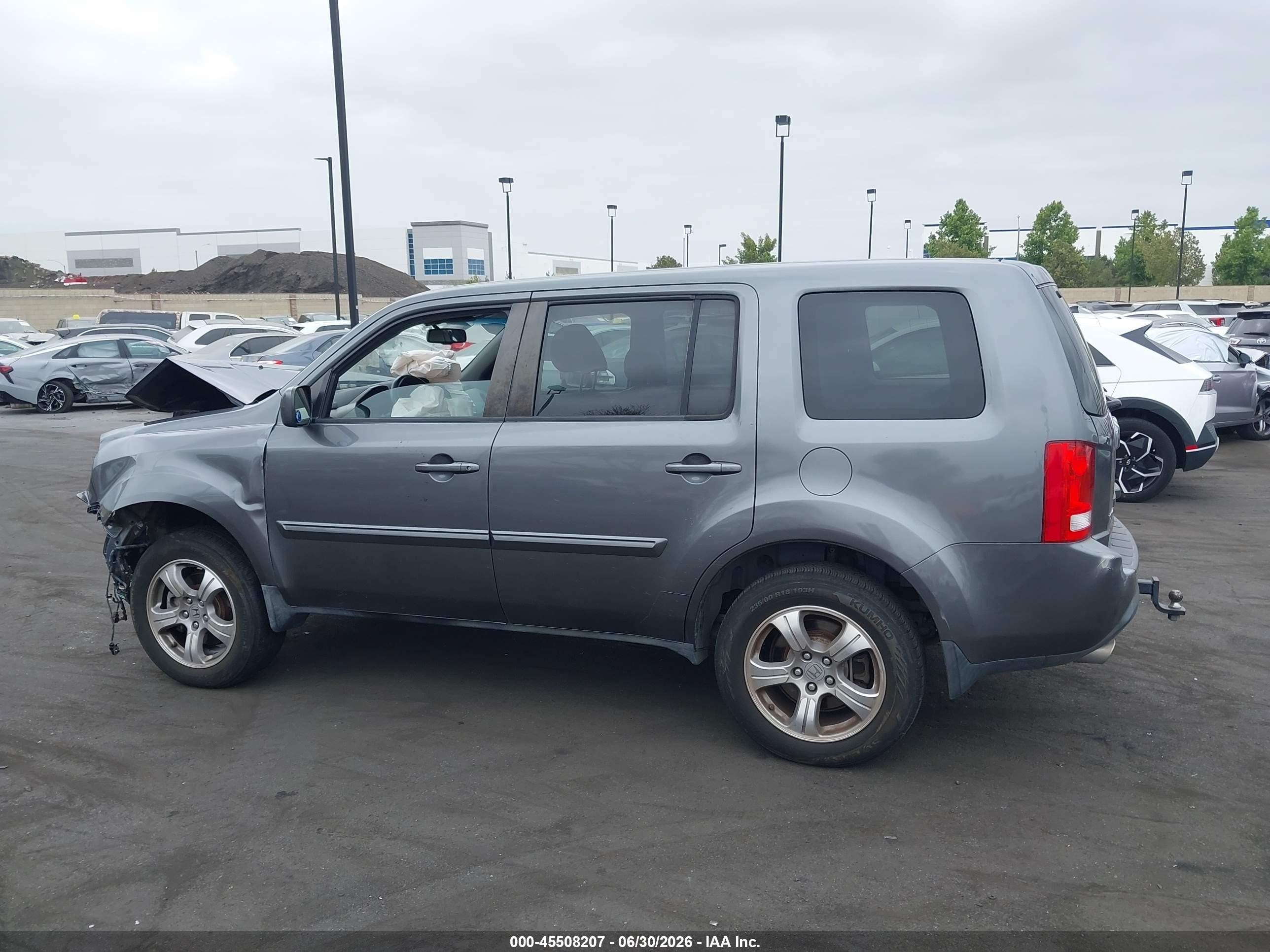 2013 Honda Pilot Ex-l Gray vin: 5FNYF3H52DB023838