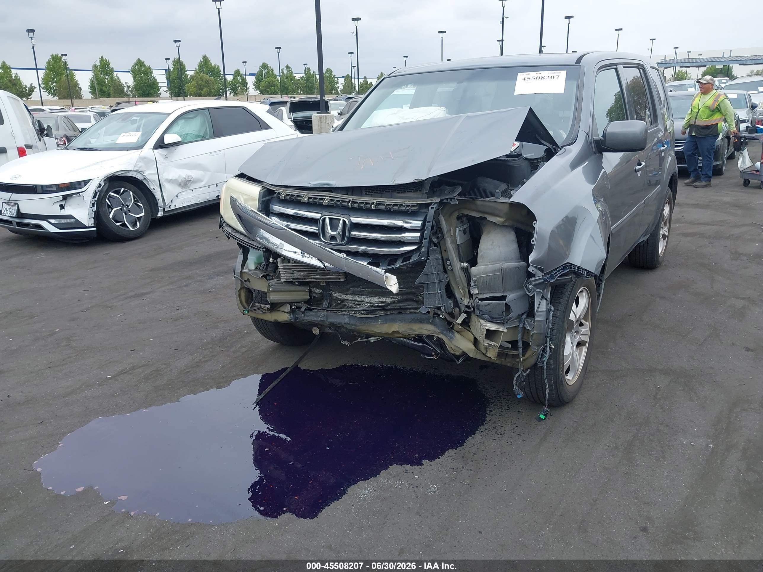 2013 Honda Pilot Ex-l Gray vin: 5FNYF3H52DB023838