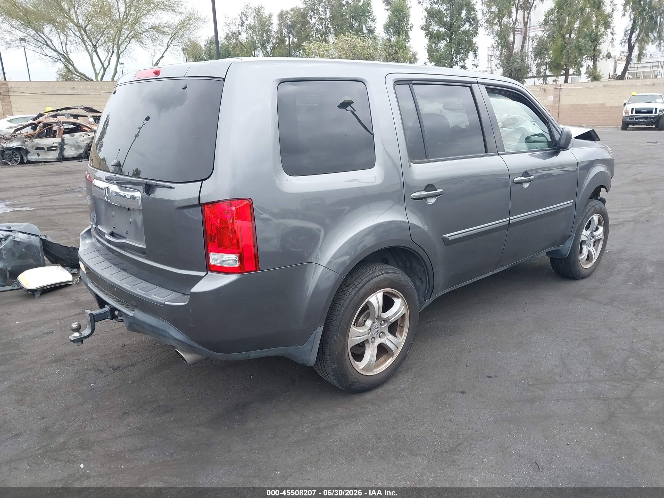 2013 Honda Pilot Ex-l Gray vin: 5FNYF3H52DB023838
