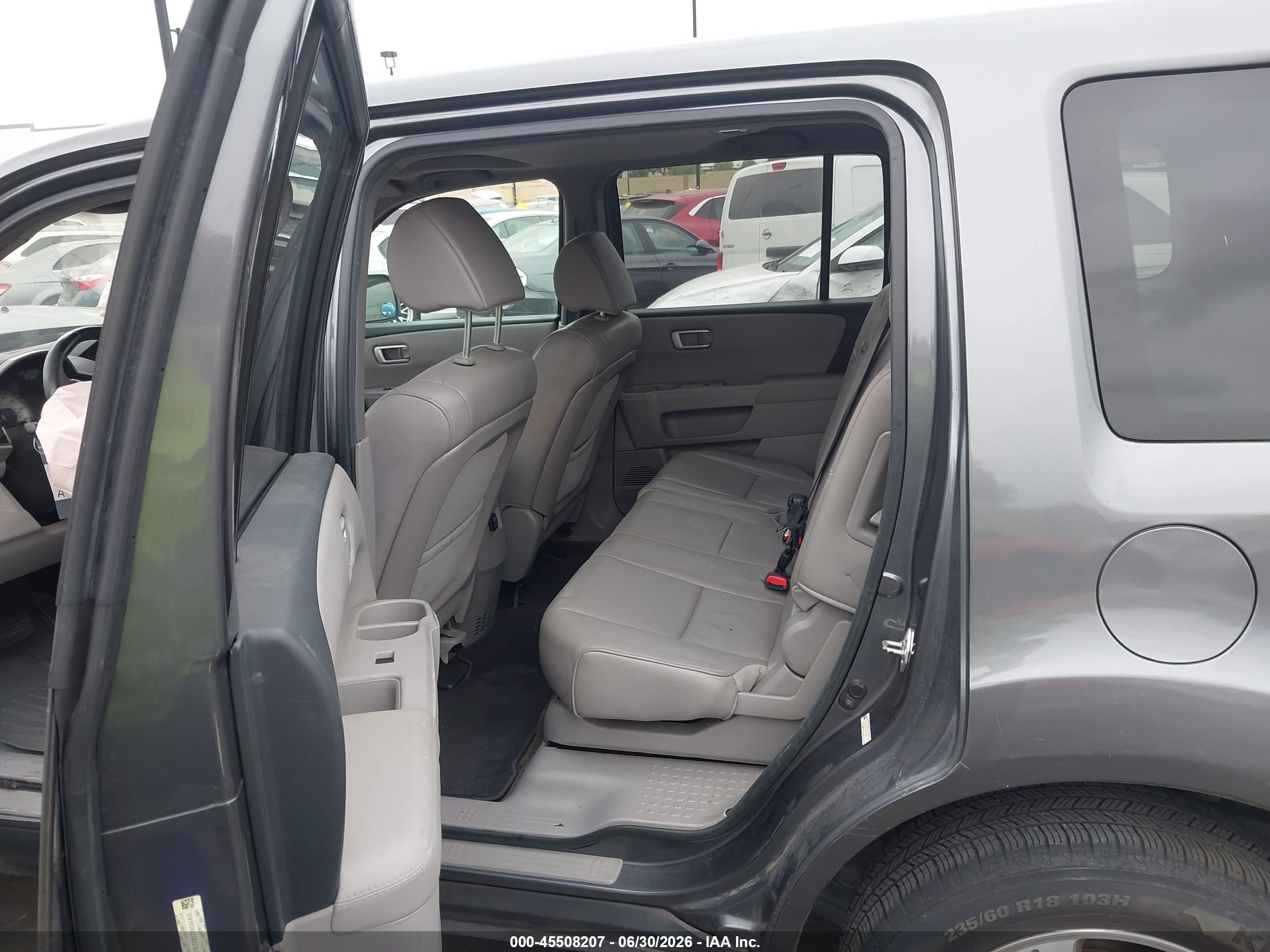 2013 Honda Pilot Ex-l Gray vin: 5FNYF3H52DB023838