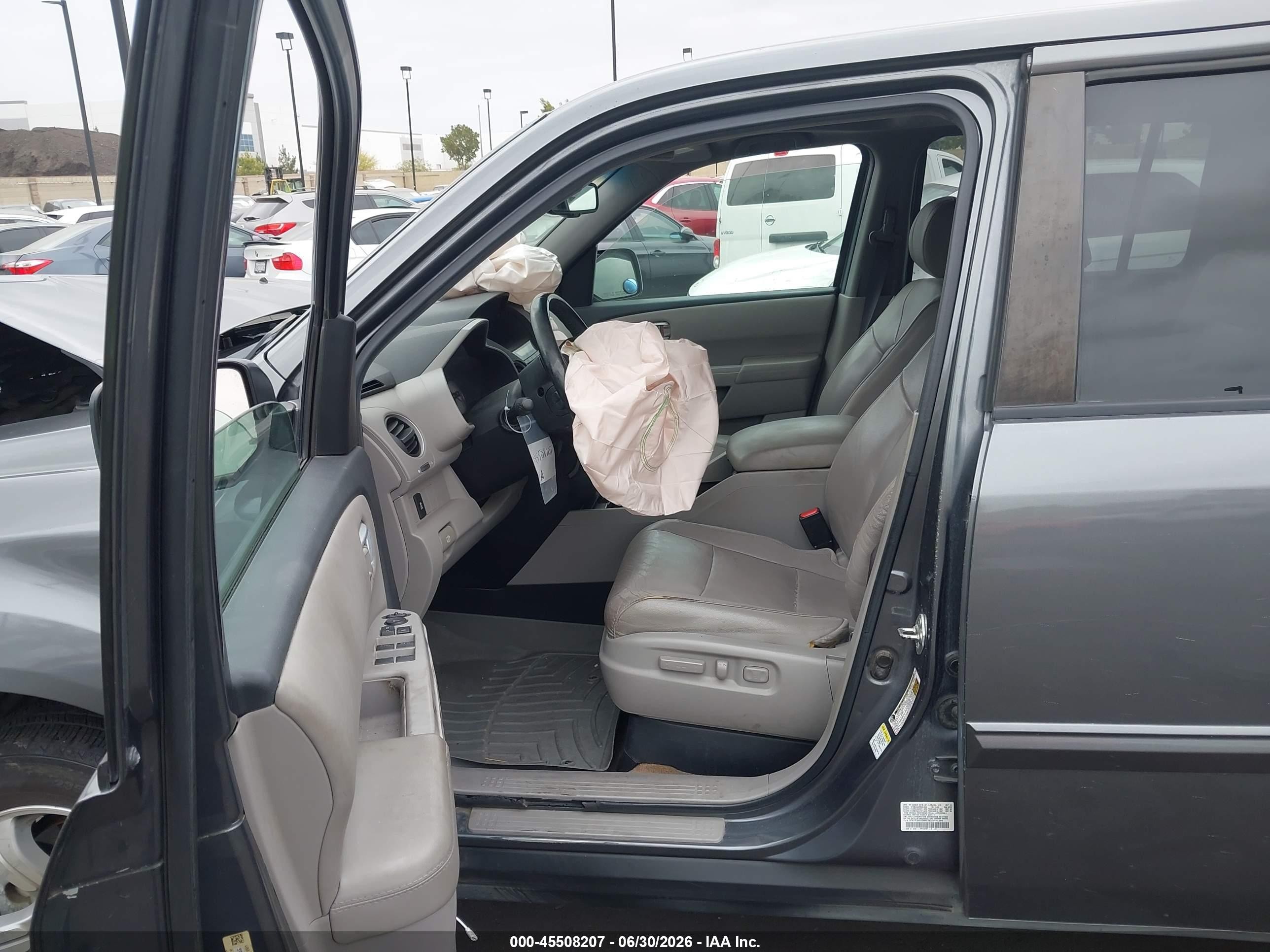 2013 Honda Pilot Ex-l Gray vin: 5FNYF3H52DB023838