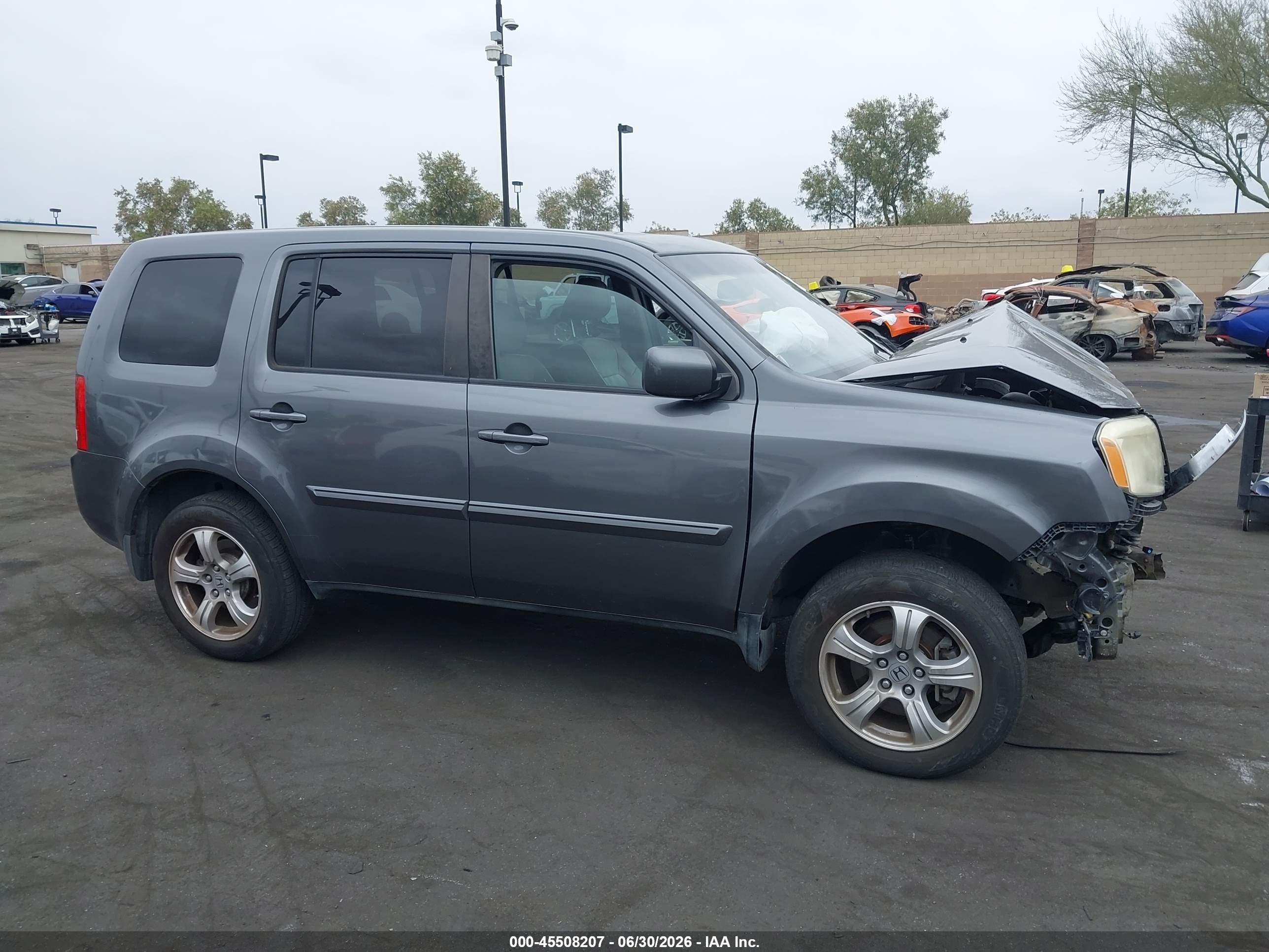 2013 Honda Pilot Ex-l Gray vin: 5FNYF3H52DB023838