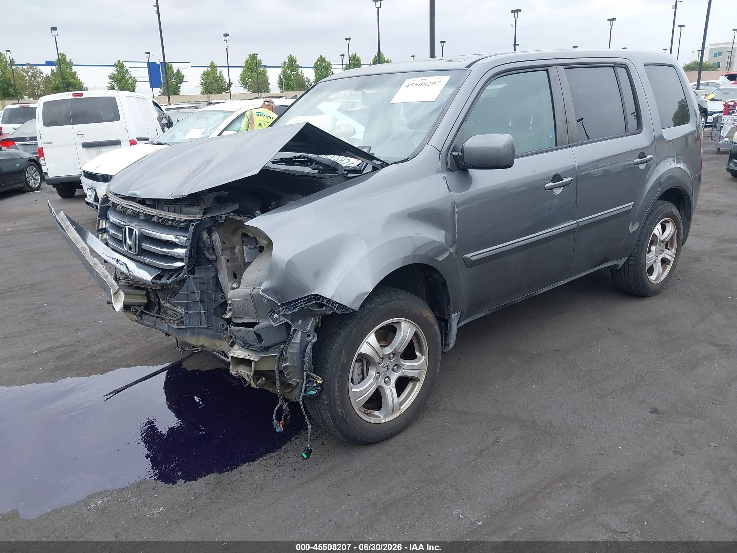2013 Honda Pilot Ex-l Gray vin: 5FNYF3H52DB023838