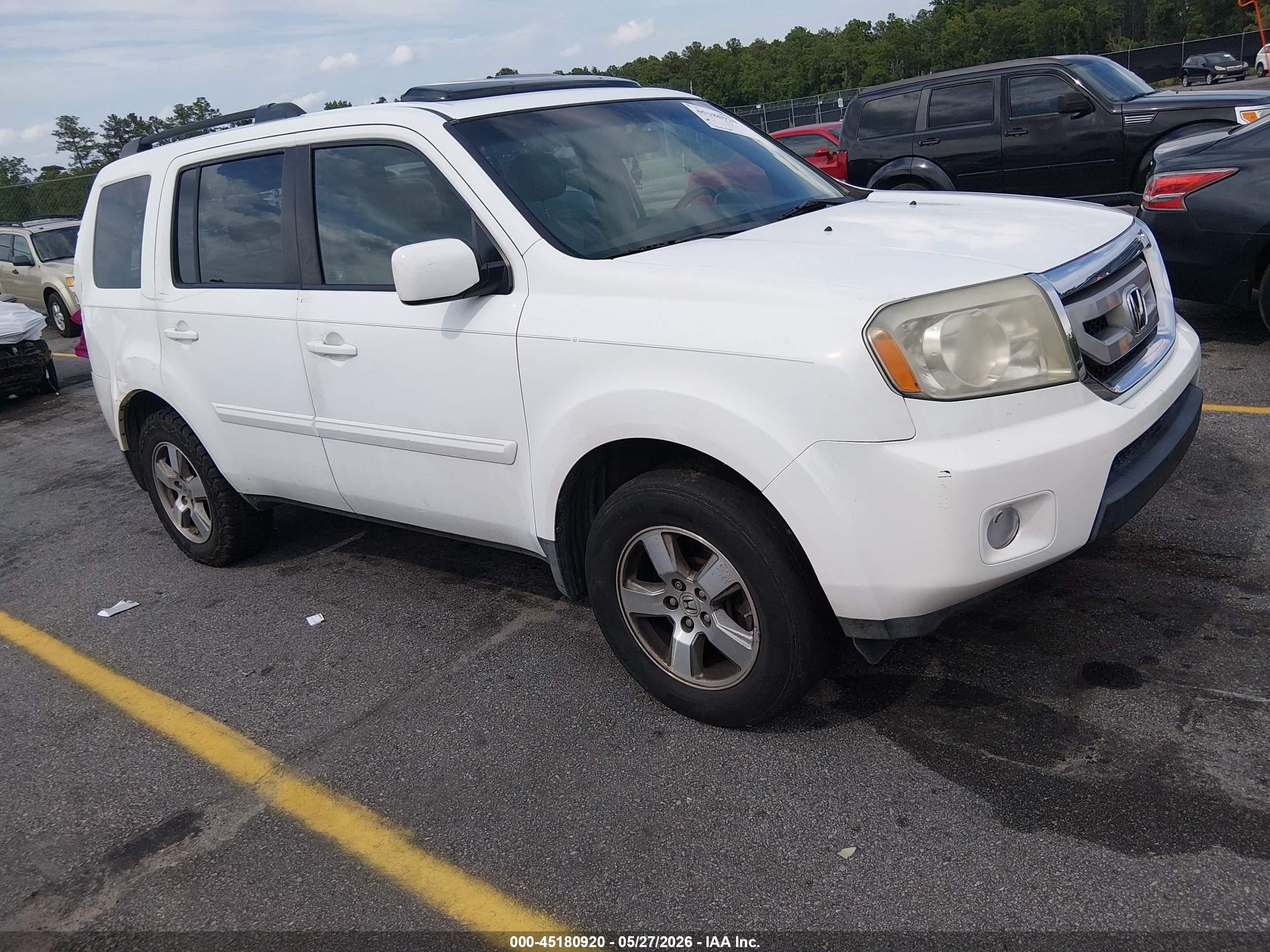 2010 Honda Pilot Ex-l White vin: 5FNYF3H53AB011225