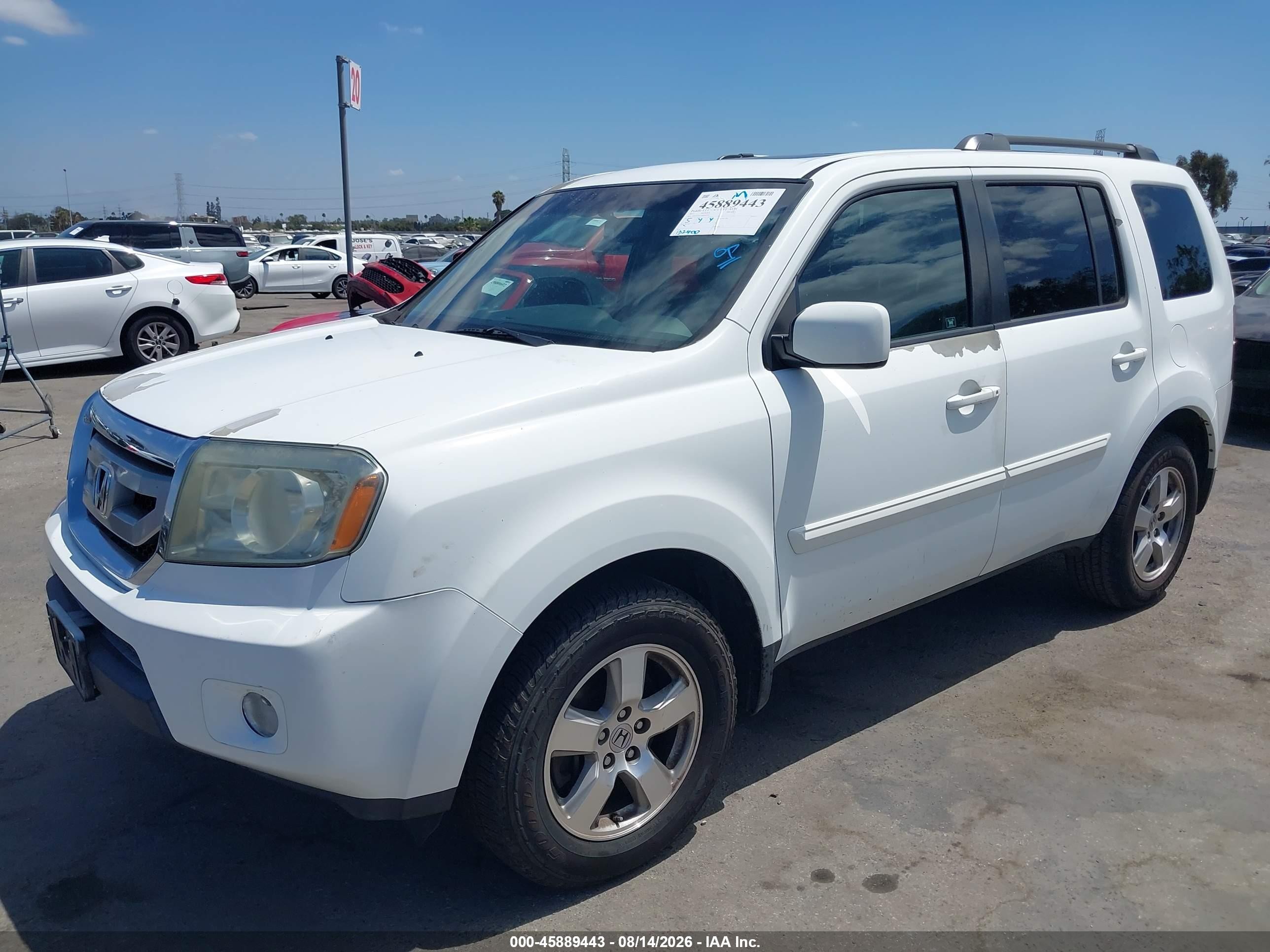 2011 Honda Pilot Ex-l Белый vin: 5FNYF3H53BB040936