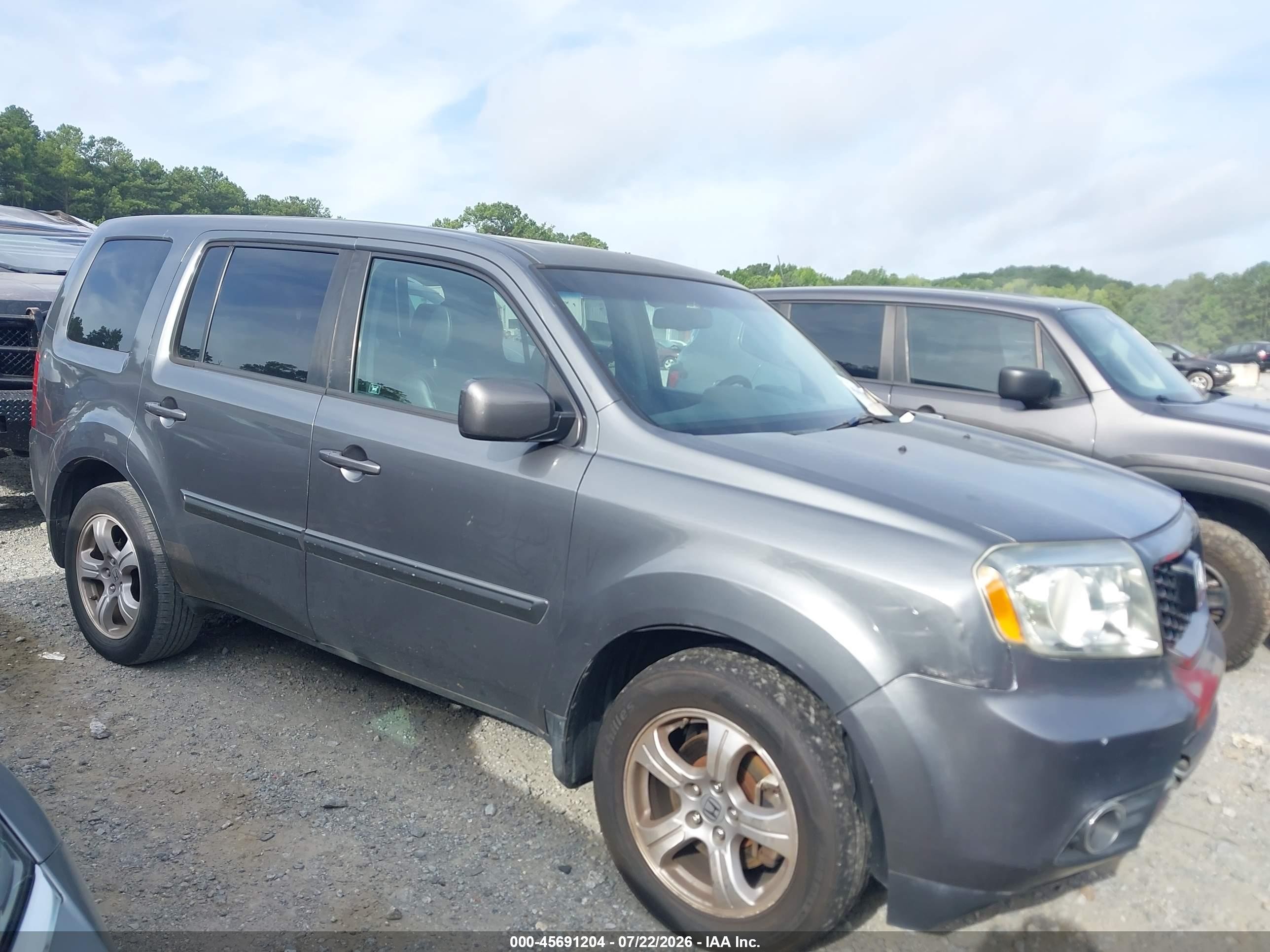 2012 Honda Pilot Ex-l Gray vin: 5FNYF3H53CB002429