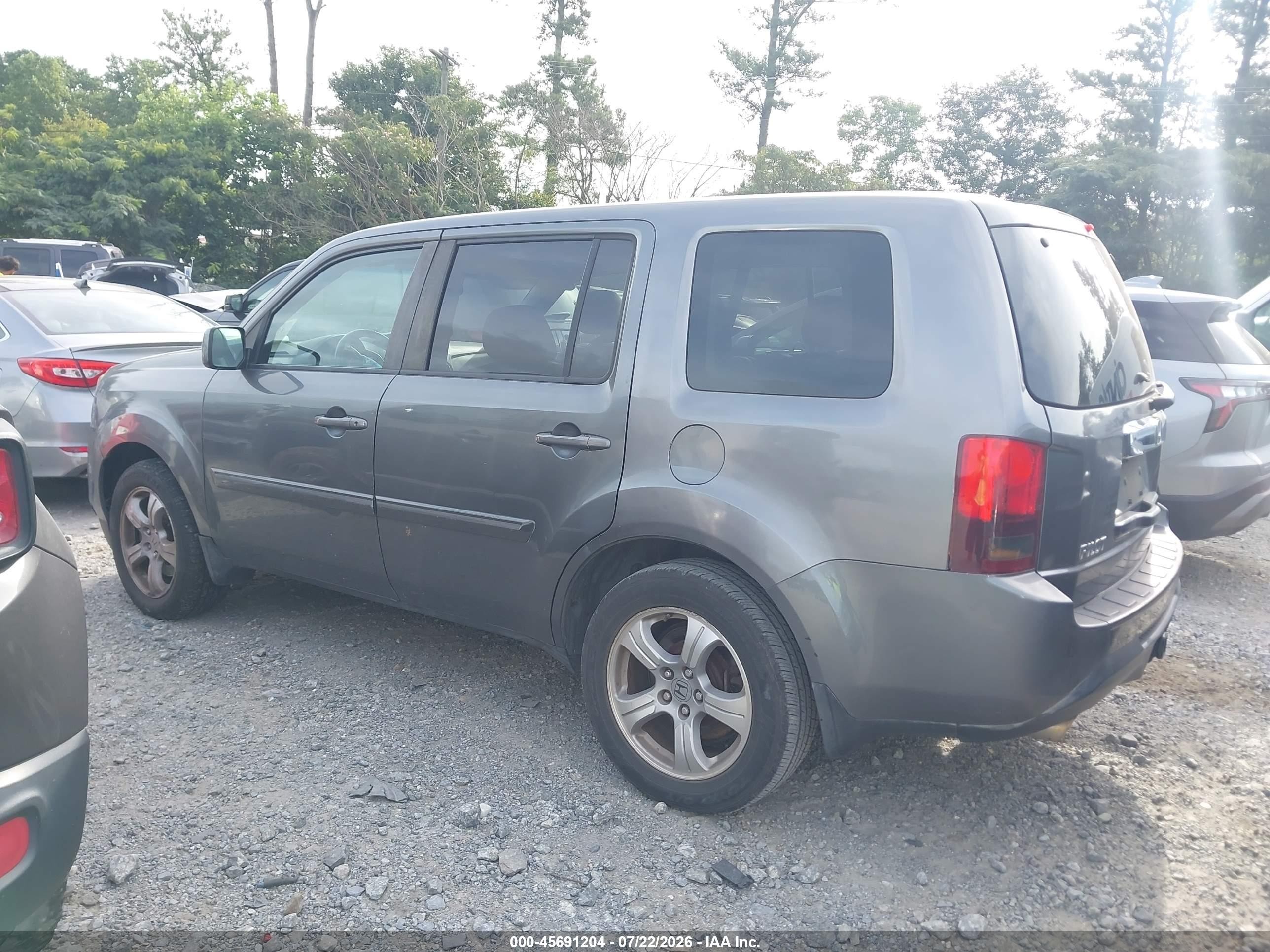 2012 Honda Pilot Ex-l Gray vin: 5FNYF3H53CB002429