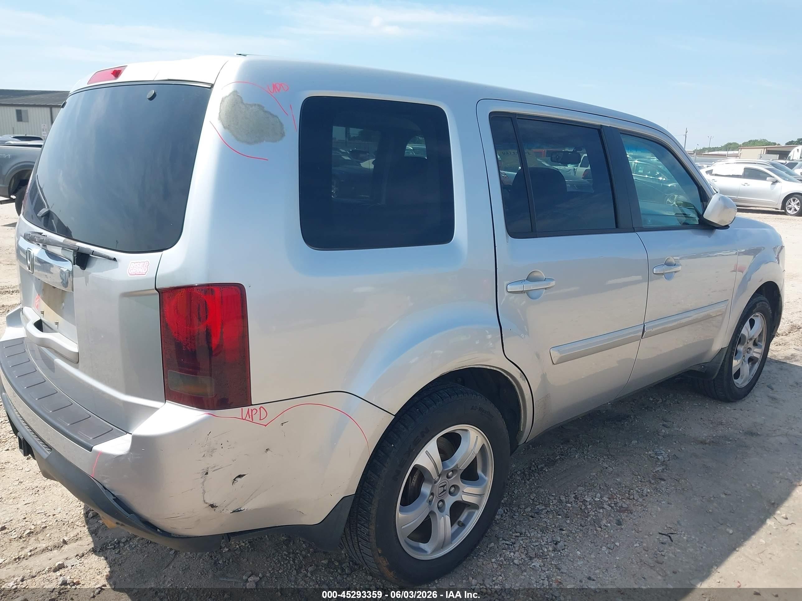 2012 Honda Pilot Ex-l Silver vin: 5FNYF3H53CB041571