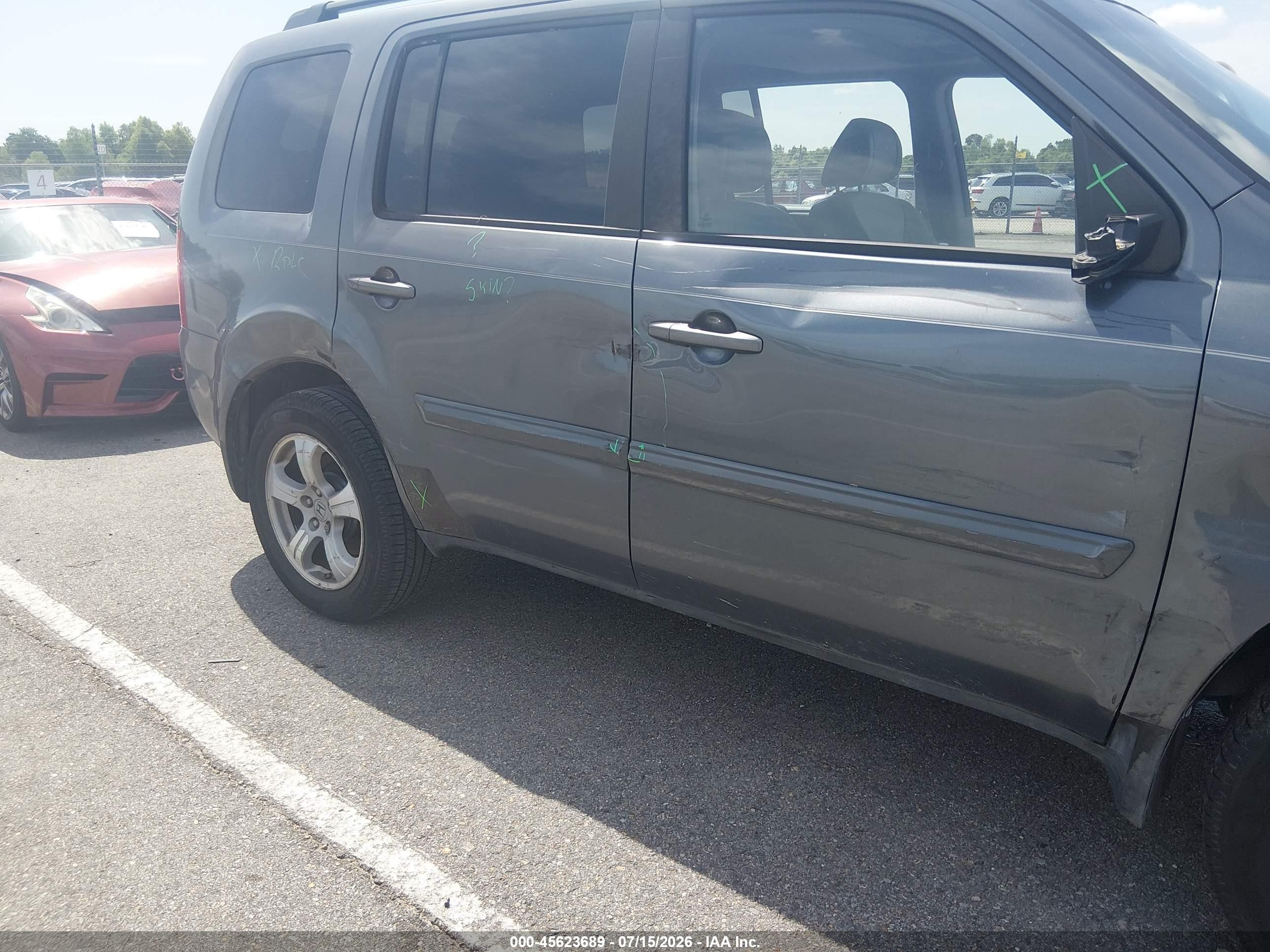 2013 Honda Pilot Ex-l Gray vin: 5FNYF3H53DB011634
