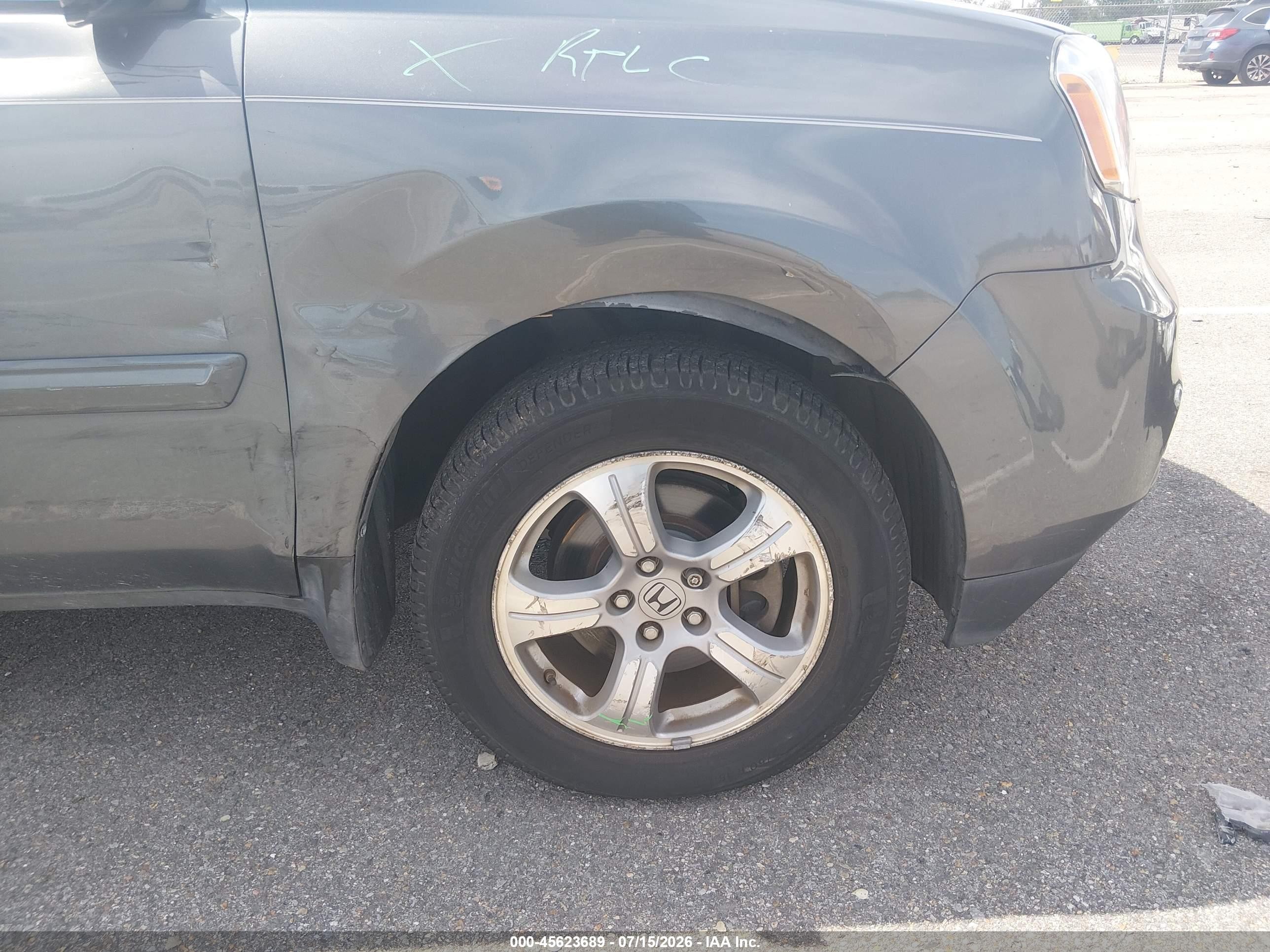 2013 Honda Pilot Ex-l Gray vin: 5FNYF3H53DB011634