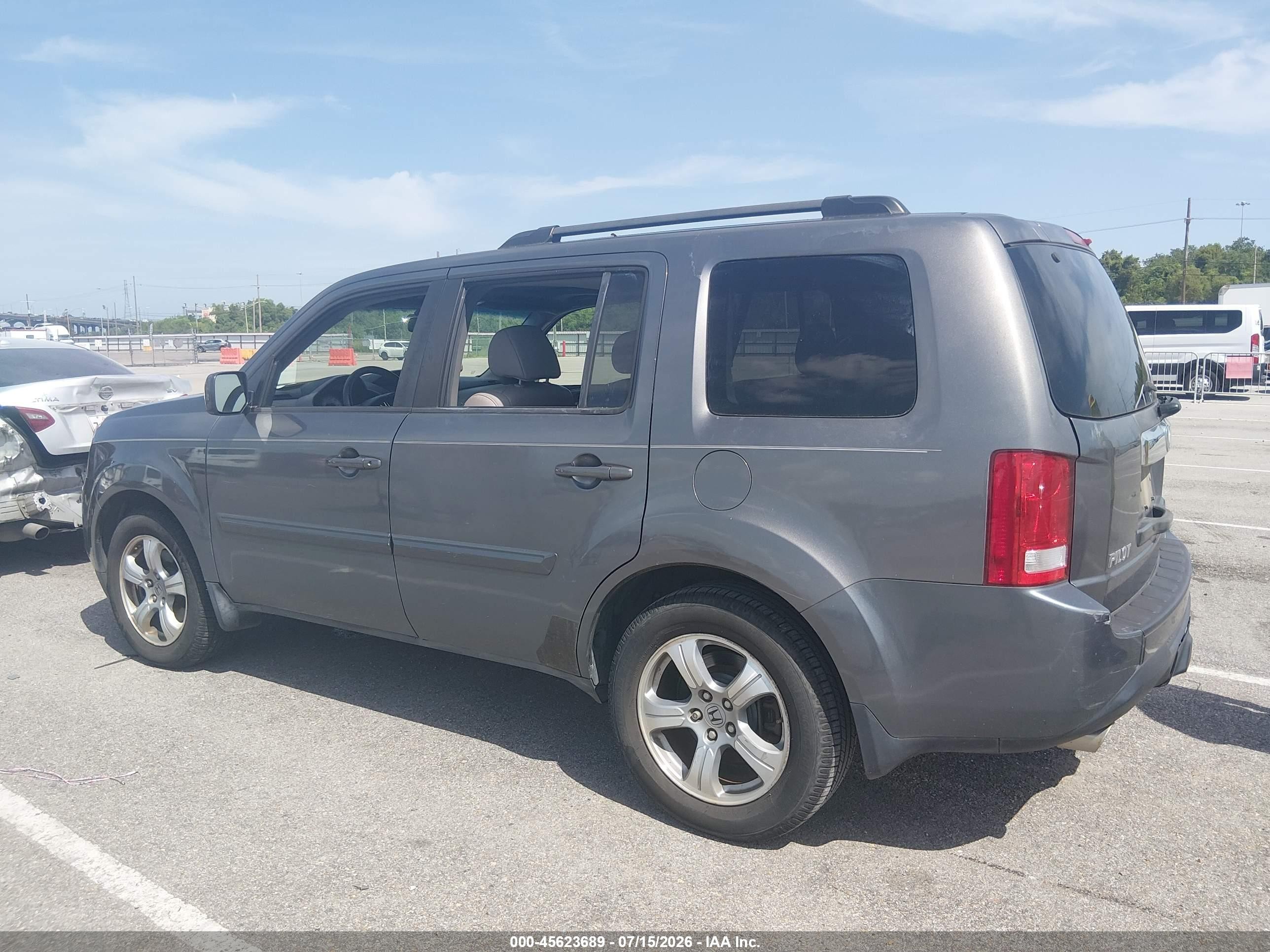2013 Honda Pilot Ex-l Gray vin: 5FNYF3H53DB011634
