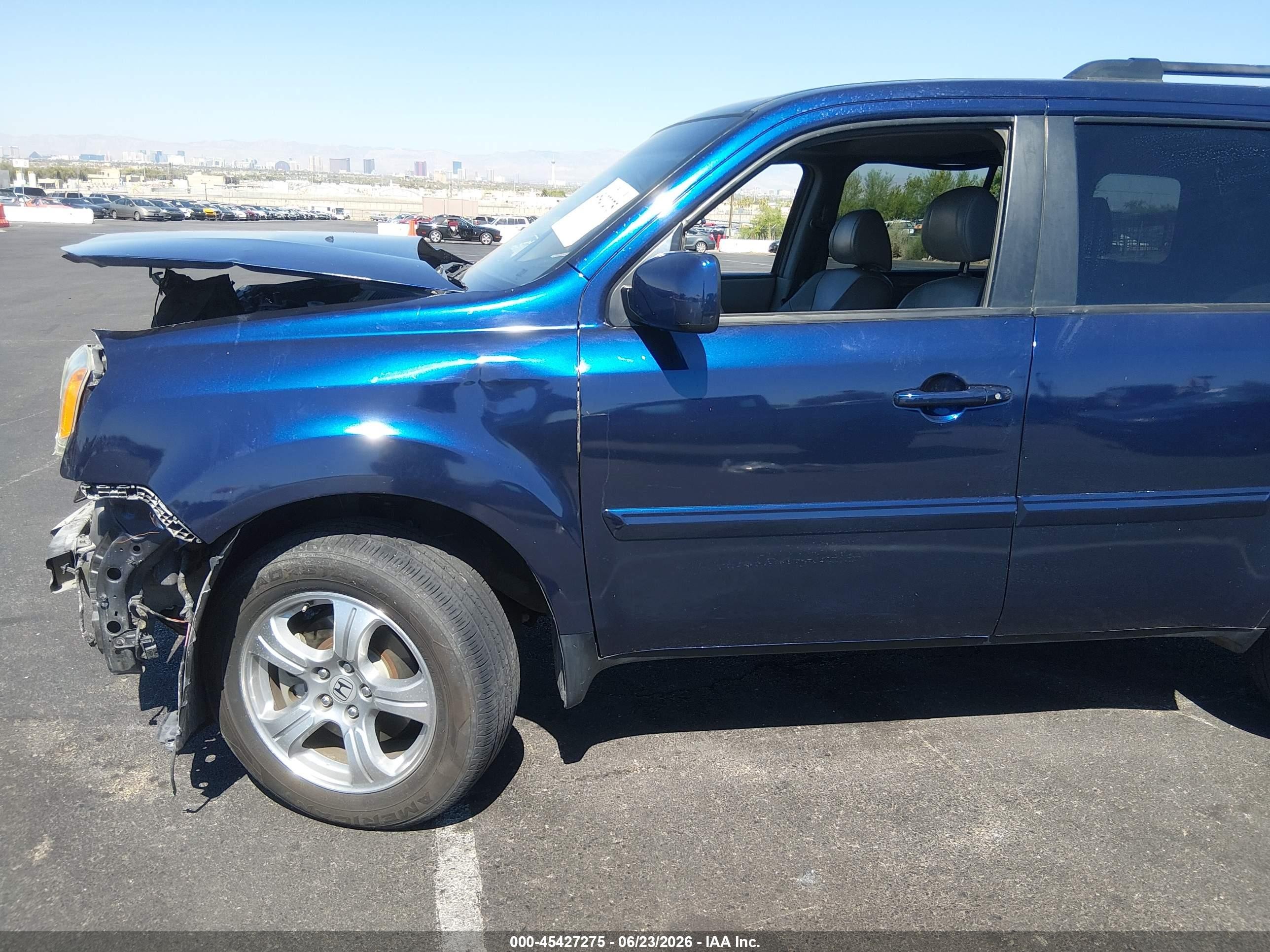 2013 Honda Pilot Ex-l Blue vin: 5FNYF3H53DB029485