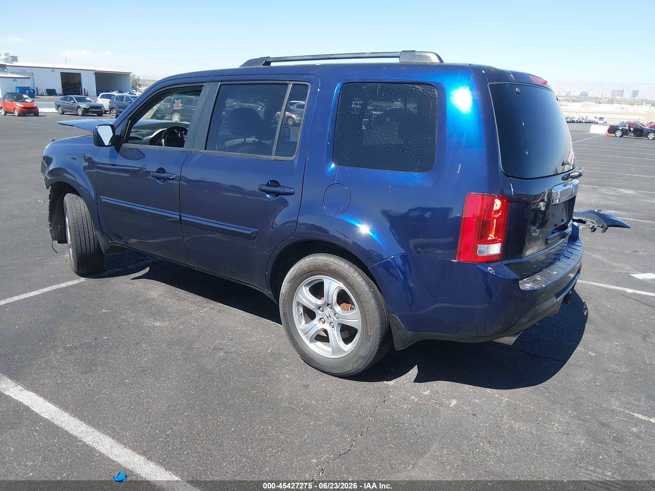 2013 Honda Pilot Ex-l Blue vin: 5FNYF3H53DB029485