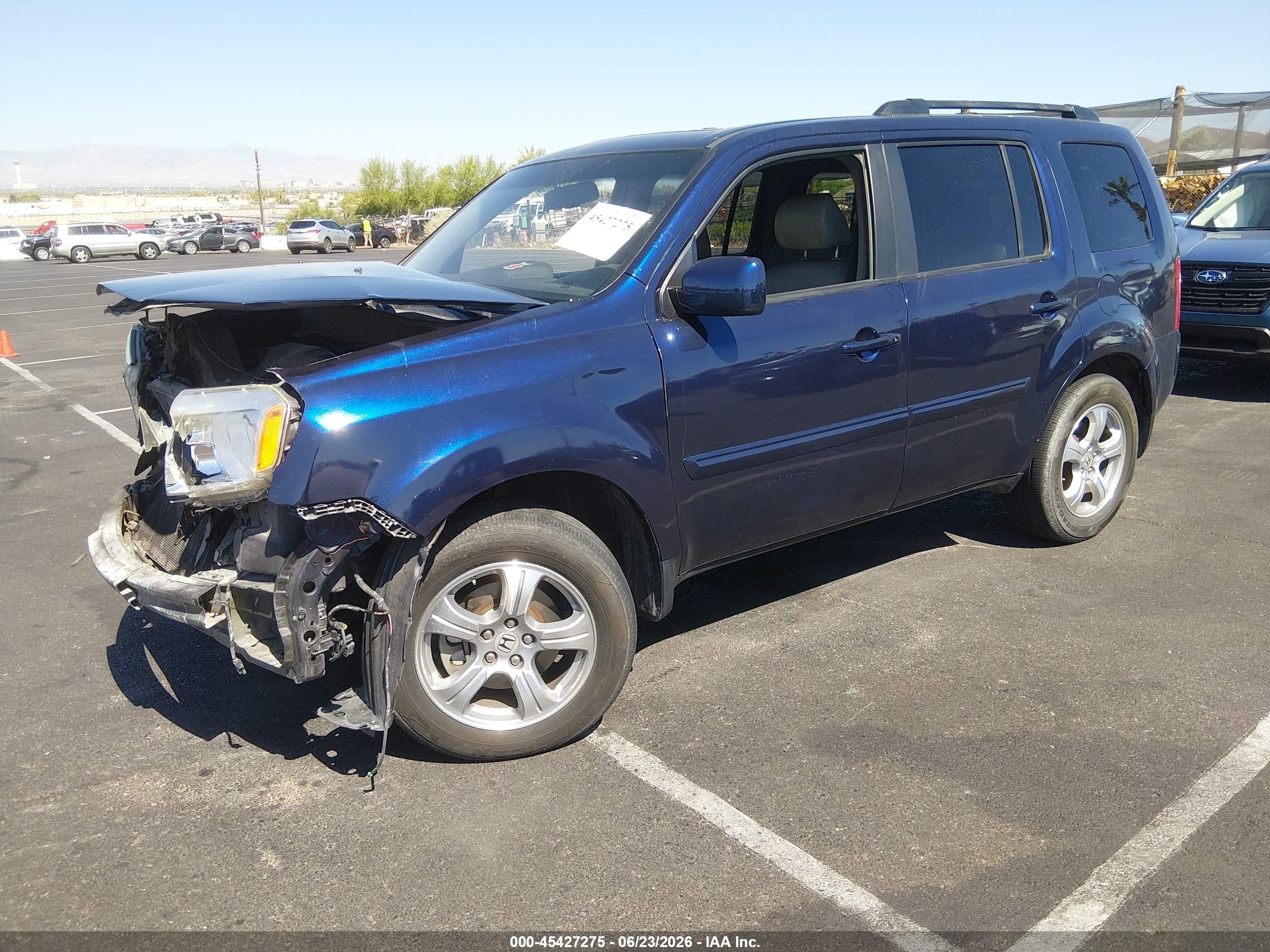 2013 Honda Pilot Ex-l Blue vin: 5FNYF3H53DB029485