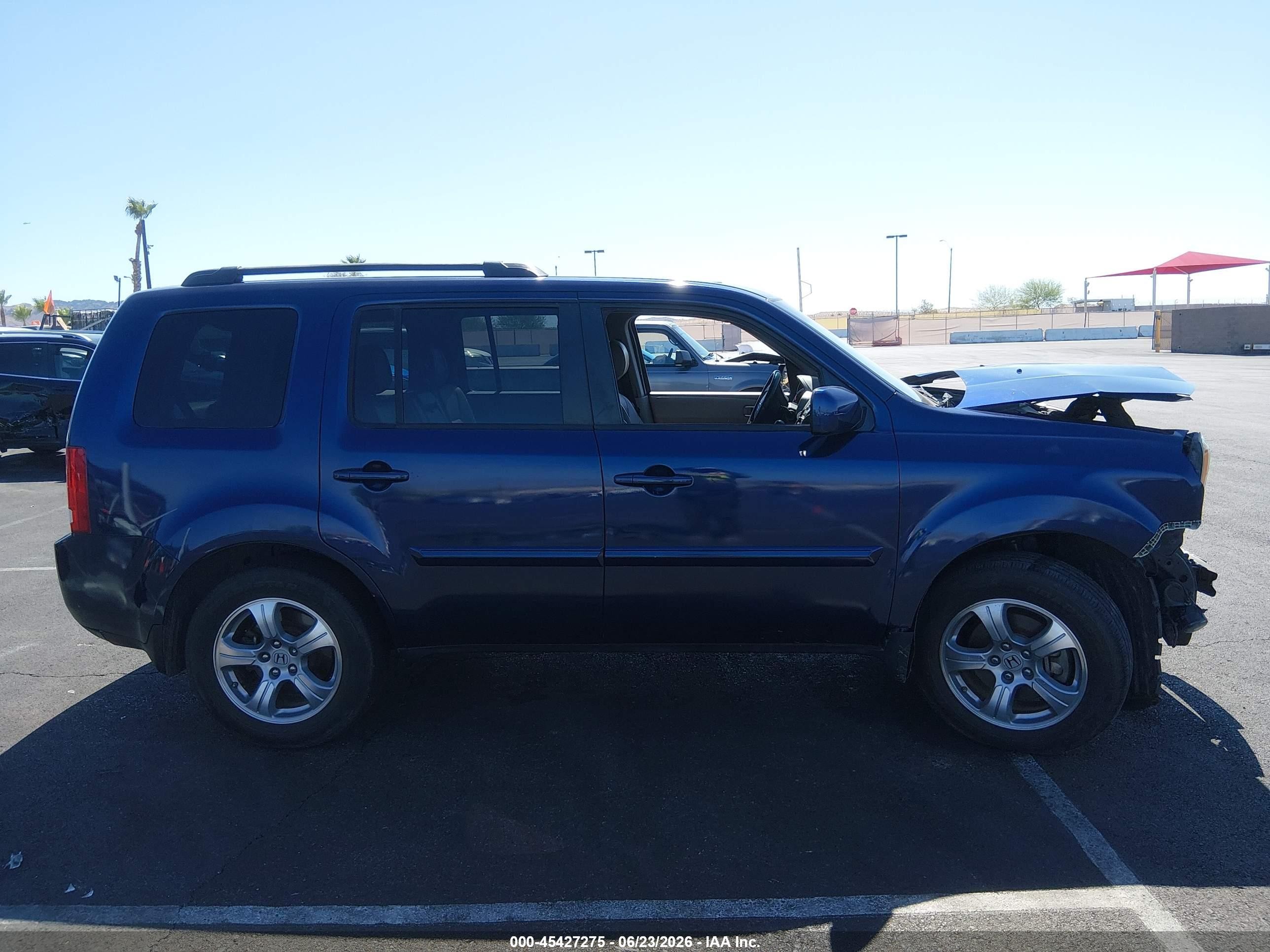 2013 Honda Pilot Ex-l Blue vin: 5FNYF3H53DB029485