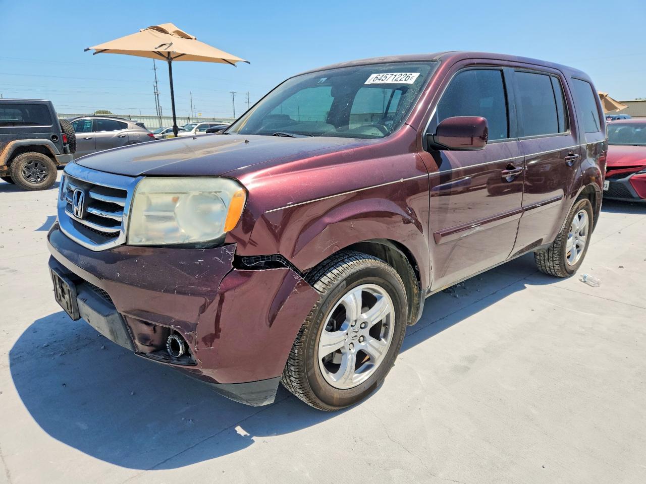 2013 Honda Pilot Exl Maroon vin: 5FNYF3H53DB032869