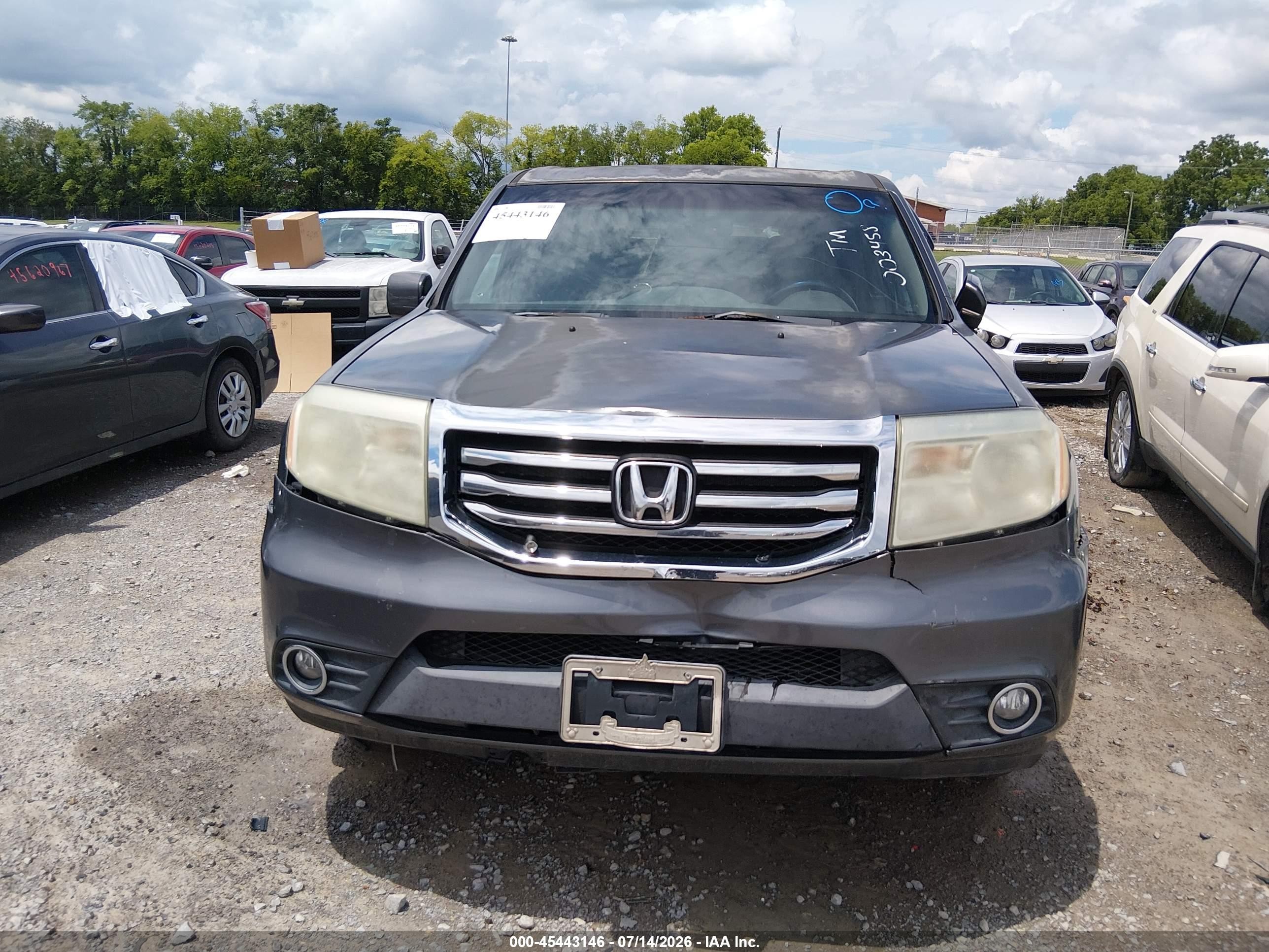 2012 Honda Pilot Ex-l Серый vin: 5FNYF3H54CB003458