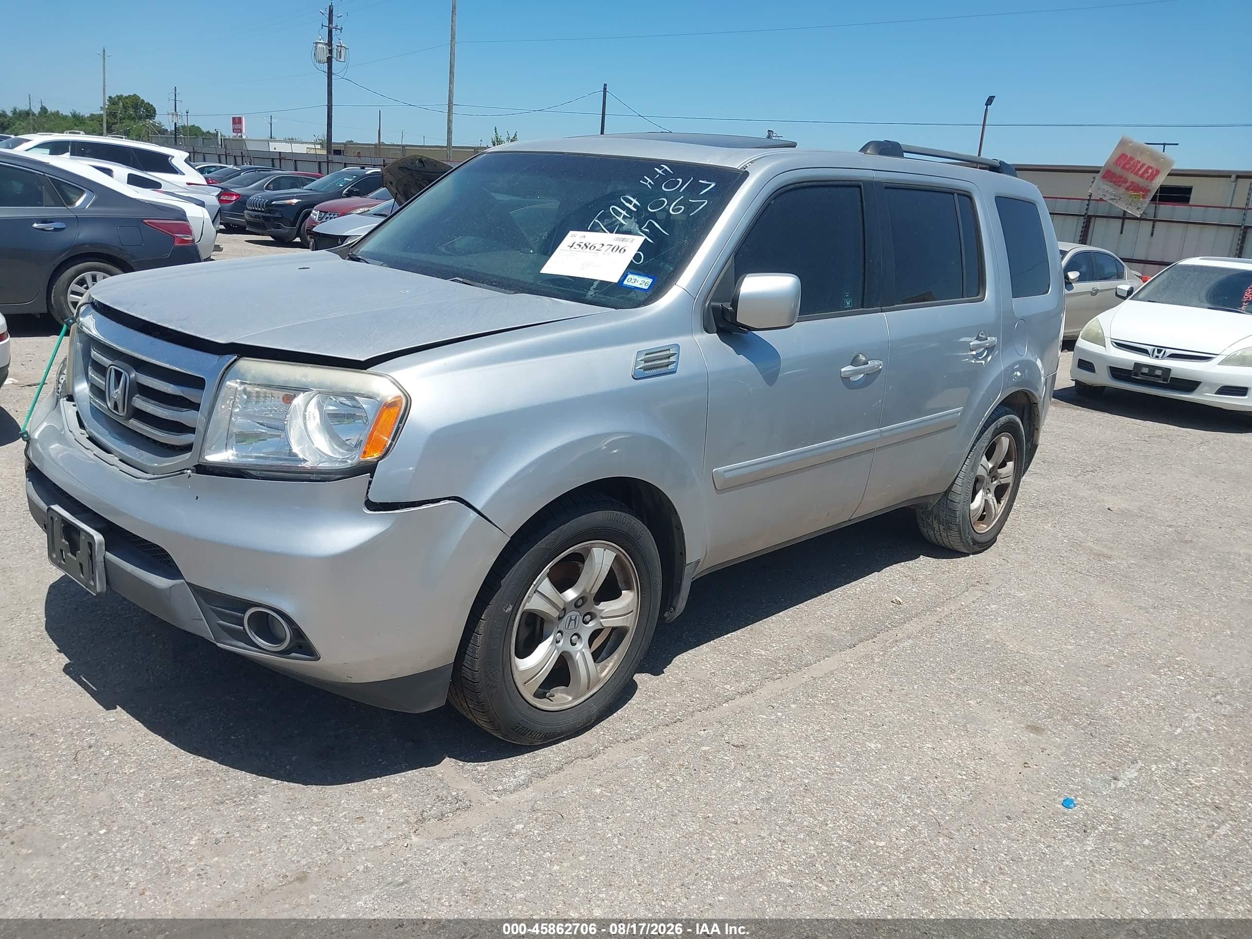 2012 Honda Pilot Ex-l Silver vin: 5FNYF3H54CB017067