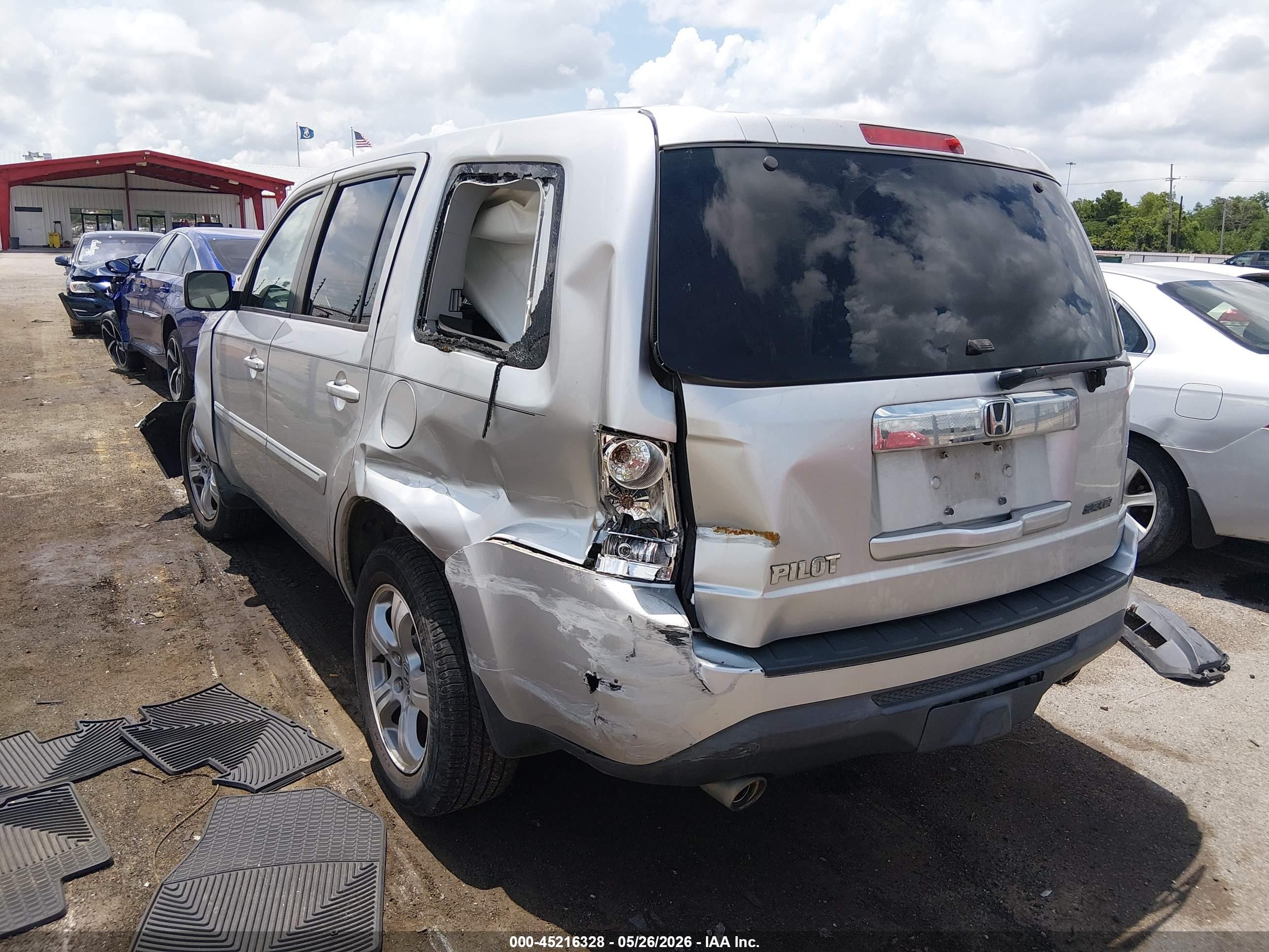 2013 Honda Pilot Ex-l Gray vin: 5FNYF3H54DB015577