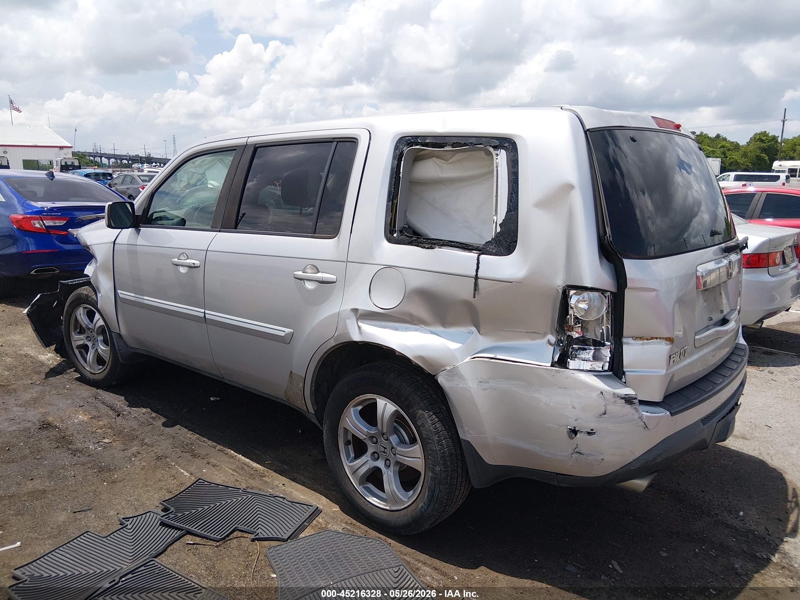 2013 Honda Pilot Ex-l Gray vin: 5FNYF3H54DB015577