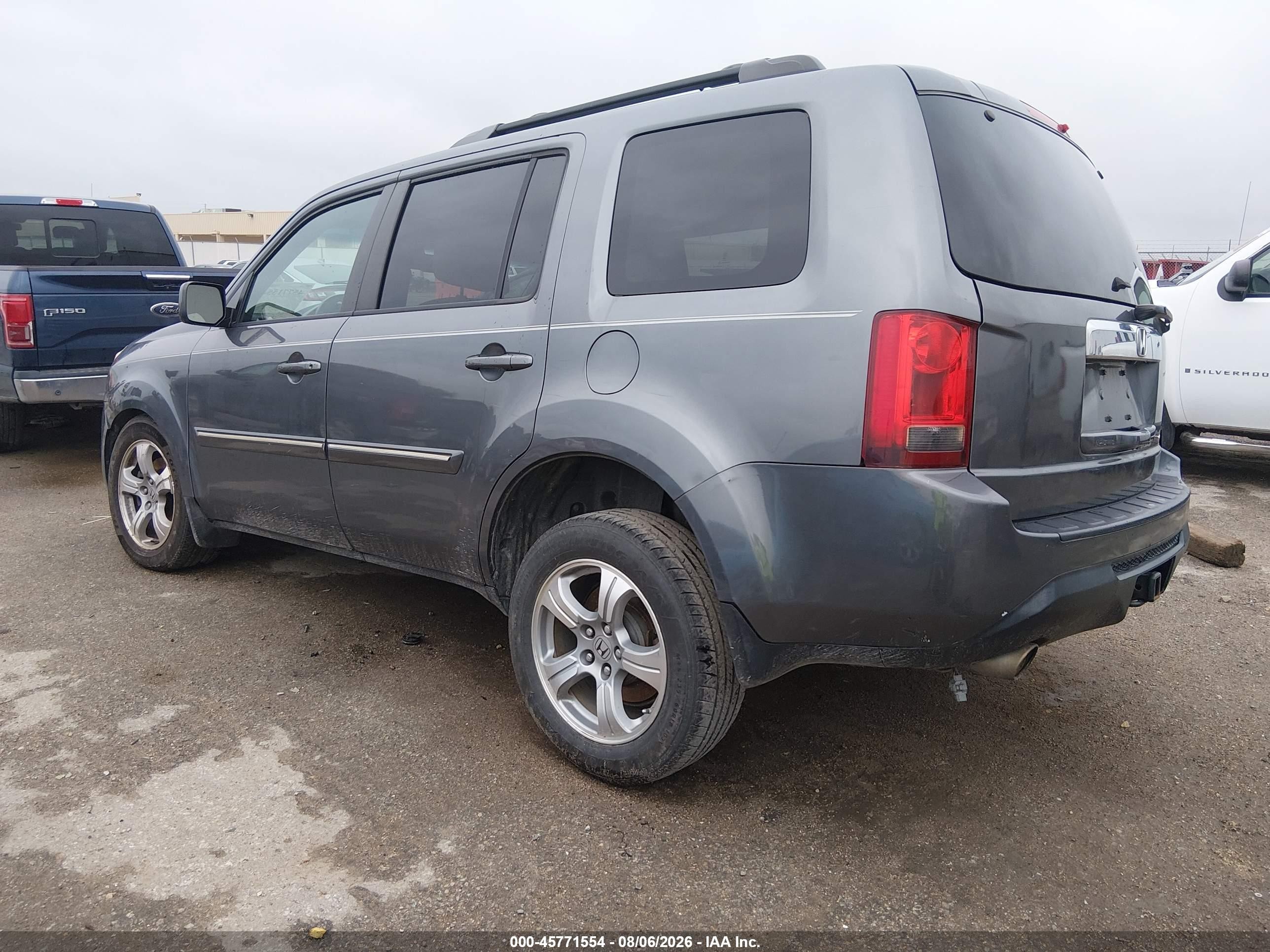 2013 Honda Pilot Ex-l Gray vin: 5FNYF3H54DB031276