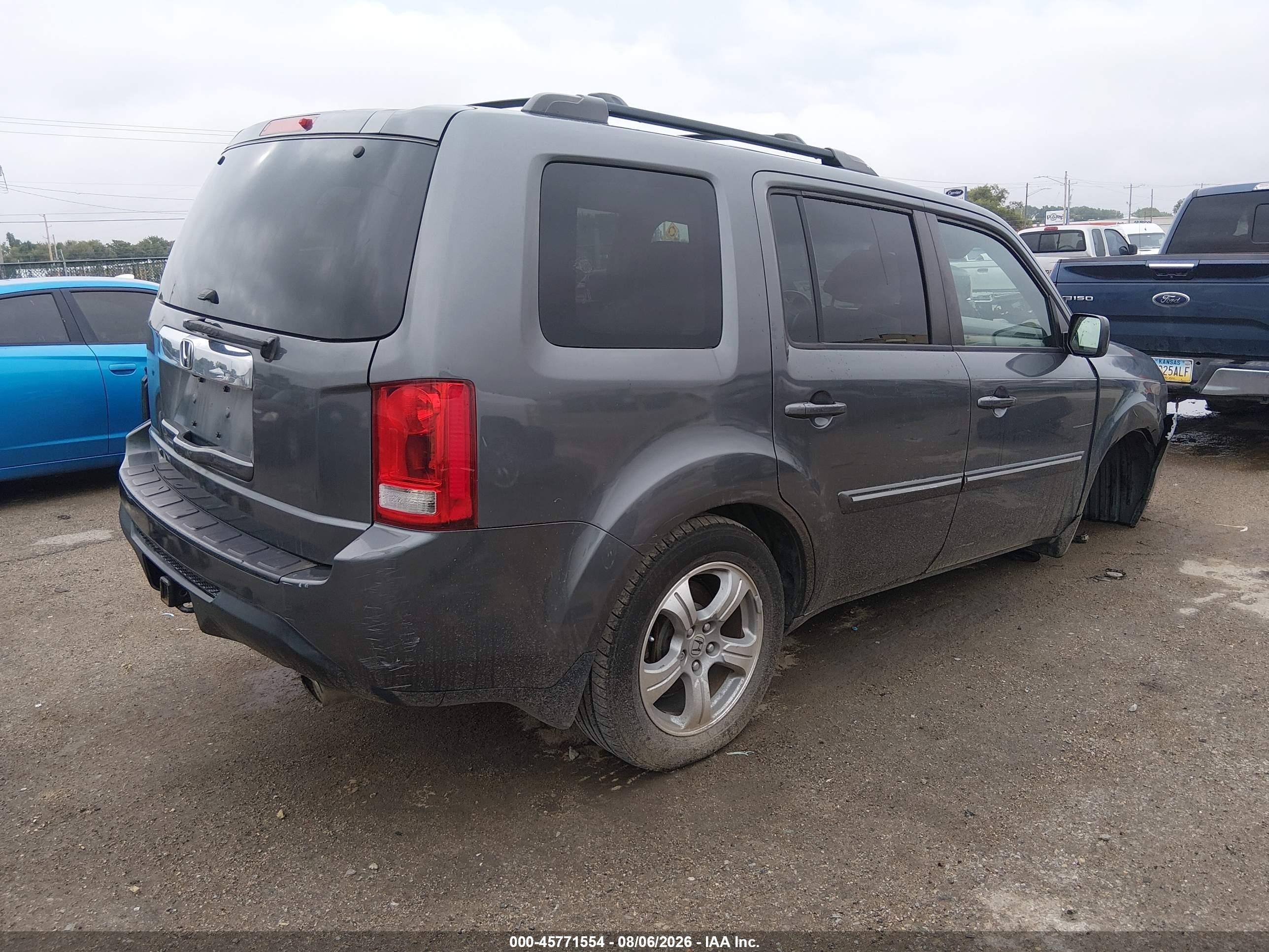 2013 Honda Pilot Ex-l Gray vin: 5FNYF3H54DB031276
