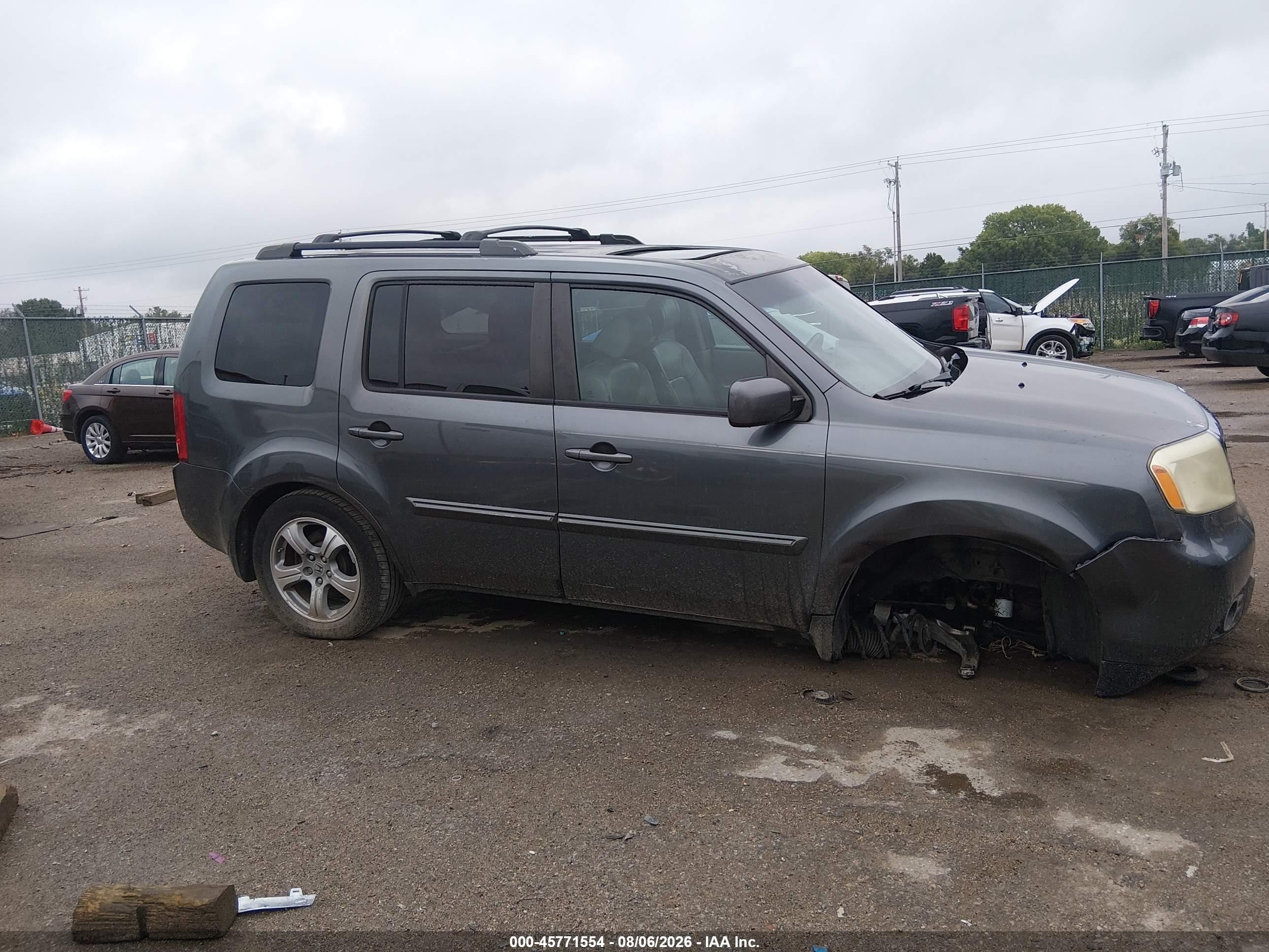 2013 Honda Pilot Ex-l Gray vin: 5FNYF3H54DB031276