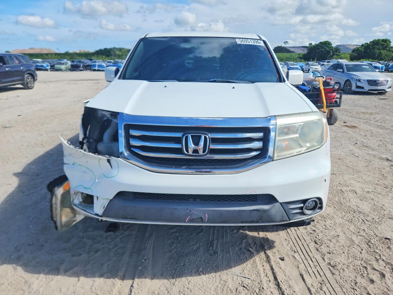 2014 Honda Pilot Exl White vin: 5FNYF3H54EB020182