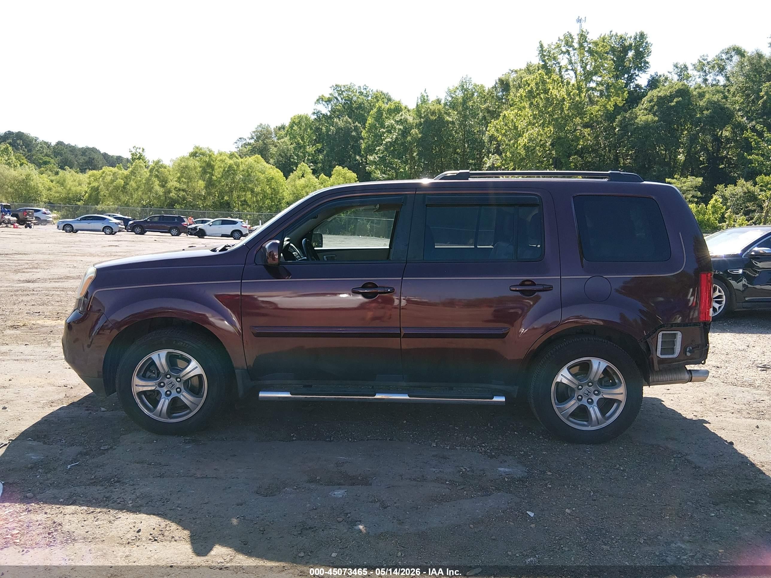 2015 Honda Pilot Ex-l Темно-бордовый vin: 5FNYF3H54FB006512