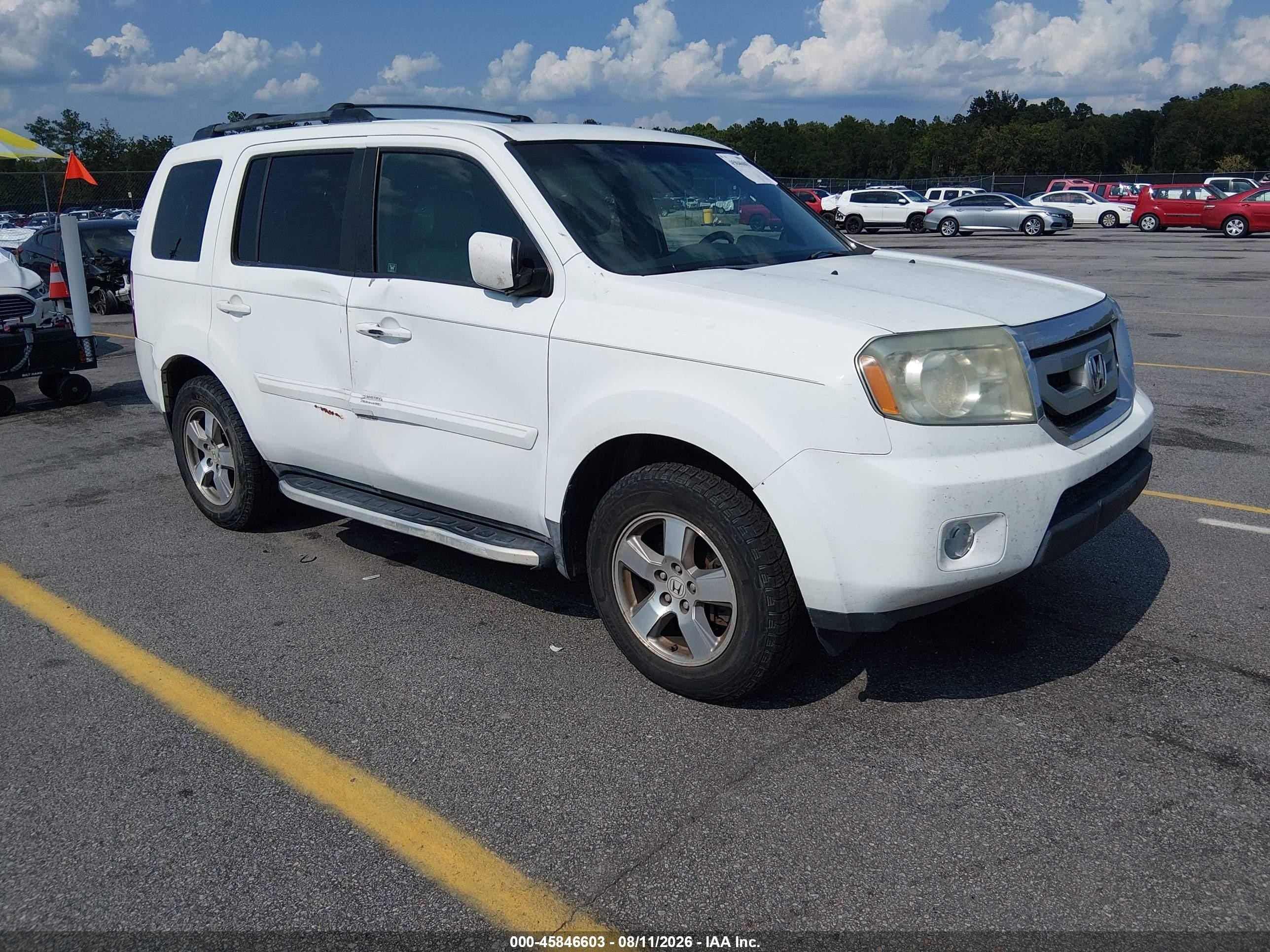 2010 Honda Pilot Ex-l Белый vin: 5FNYF3H55AB015616