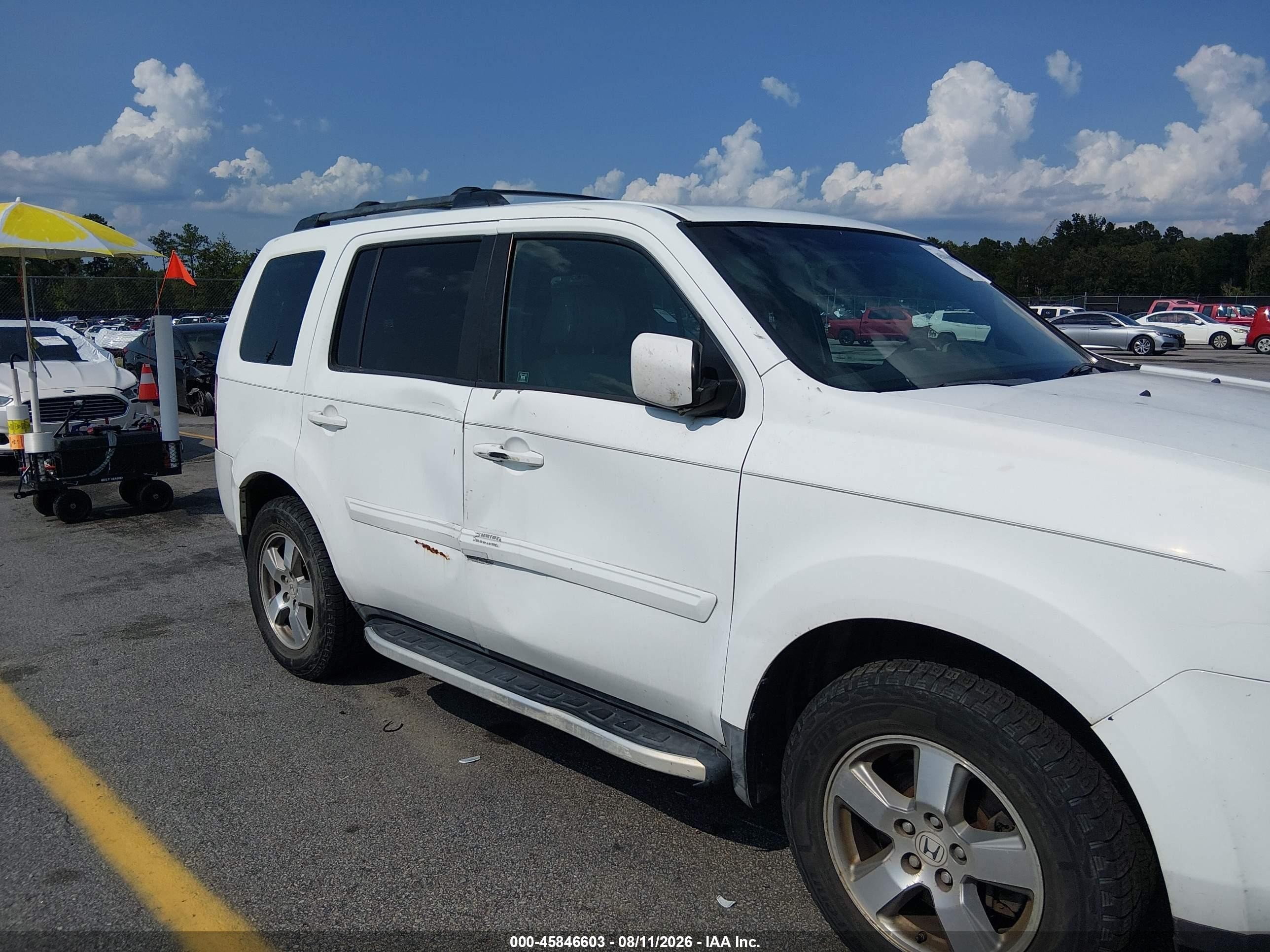2010 Honda Pilot Ex-l Белый vin: 5FNYF3H55AB015616