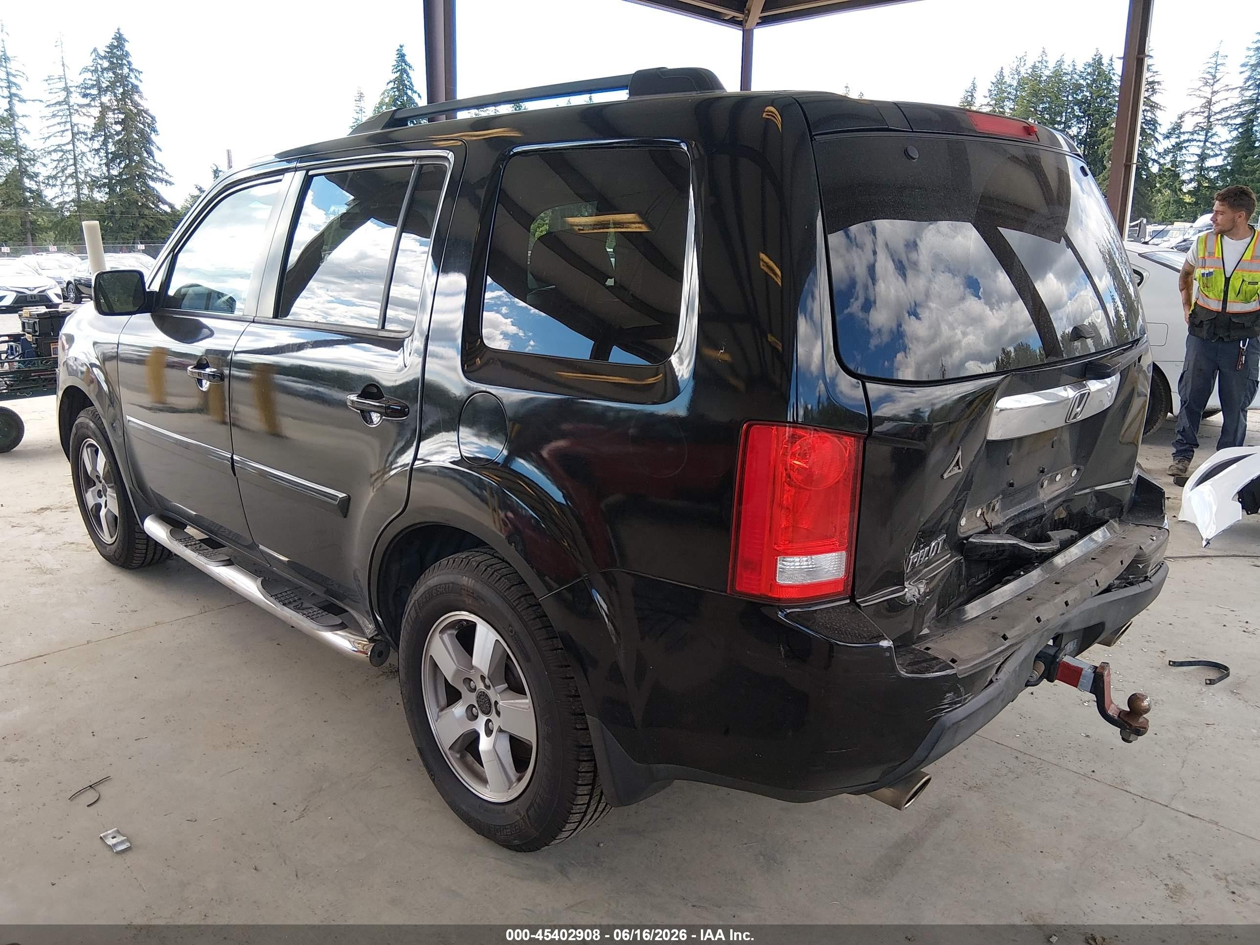 2011 Honda Pilot Ex-l Black vin: 5FNYF3H55BB040498