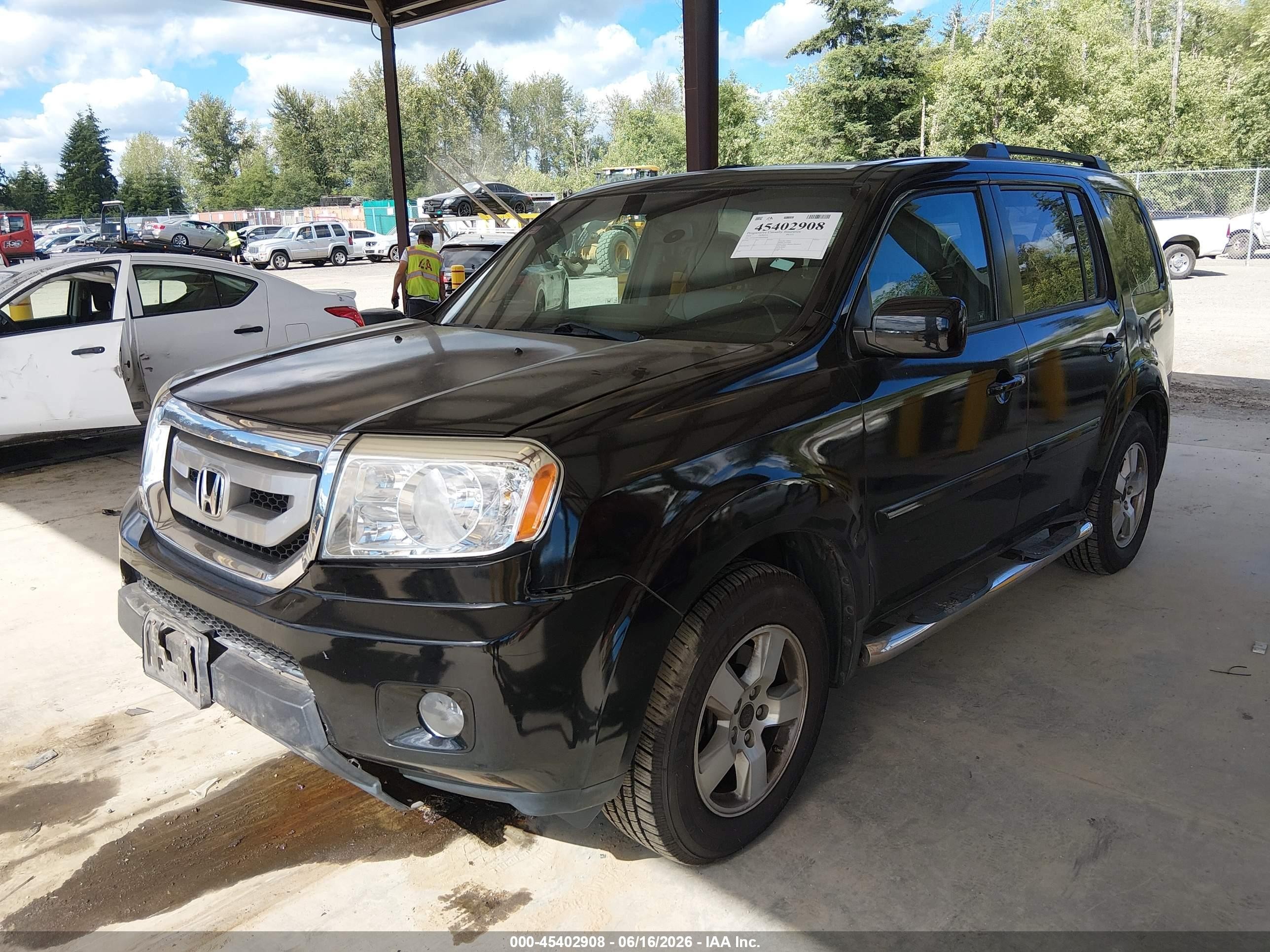 2011 Honda Pilot Ex-l Black vin: 5FNYF3H55BB040498