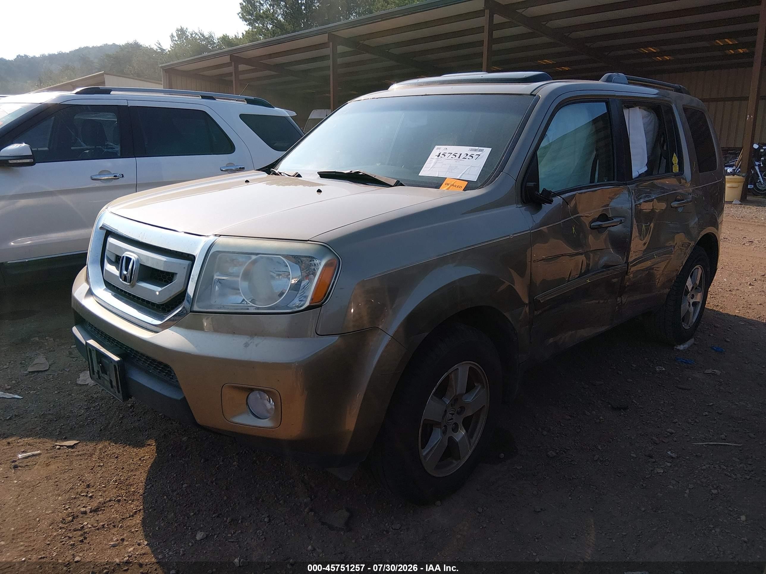 2011 Honda Pilot Ex-l Gold vin: 5FNYF3H55BB045636