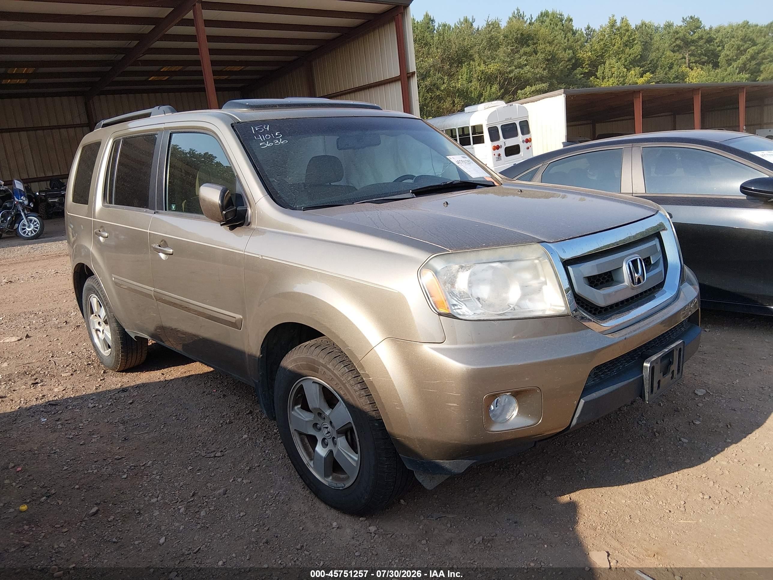 2011 Honda Pilot Ex-l Gold vin: 5FNYF3H55BB045636