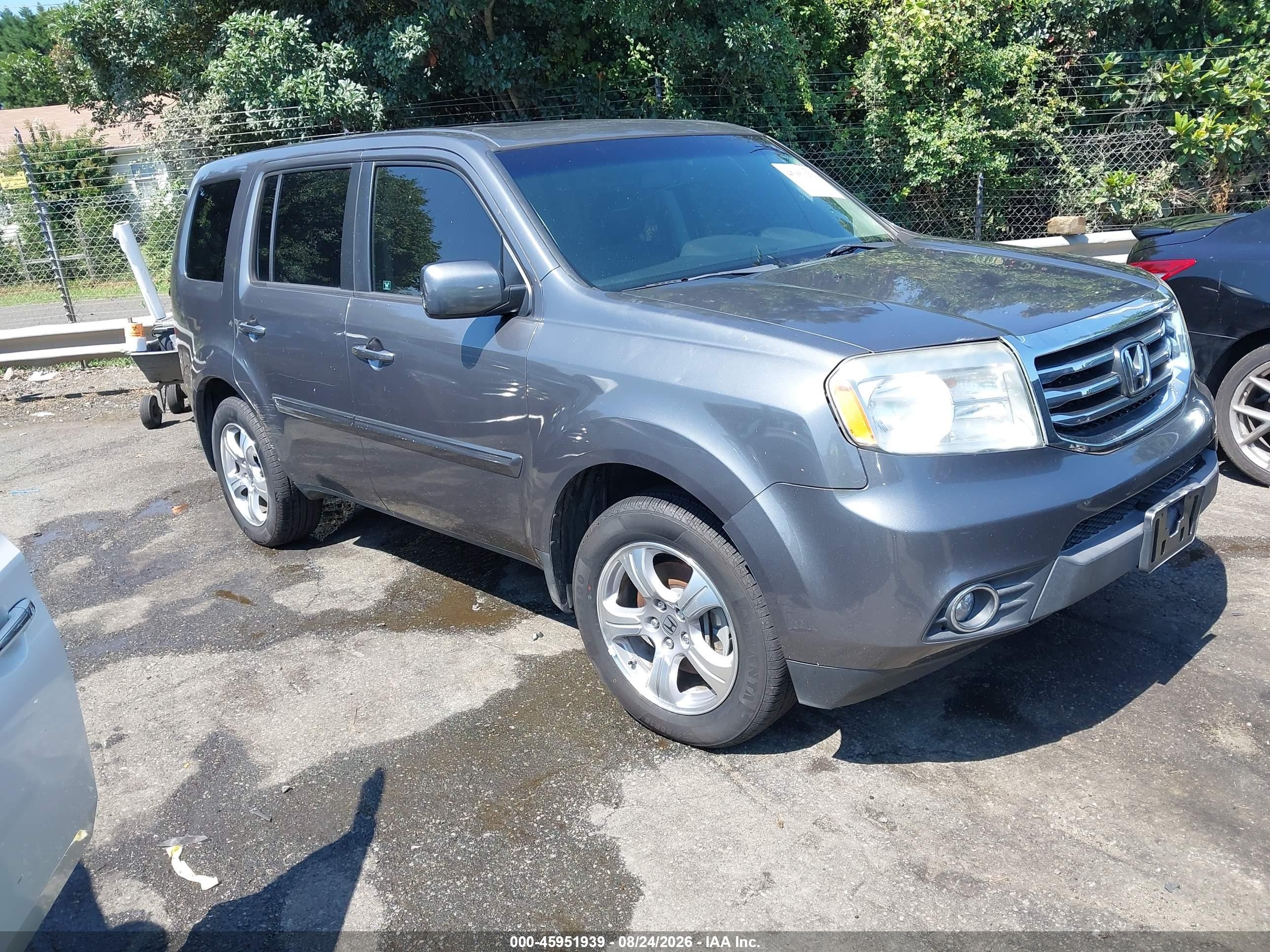 2012 Honda Pilot Ex-l Серый vin: 5FNYF3H55CB008927