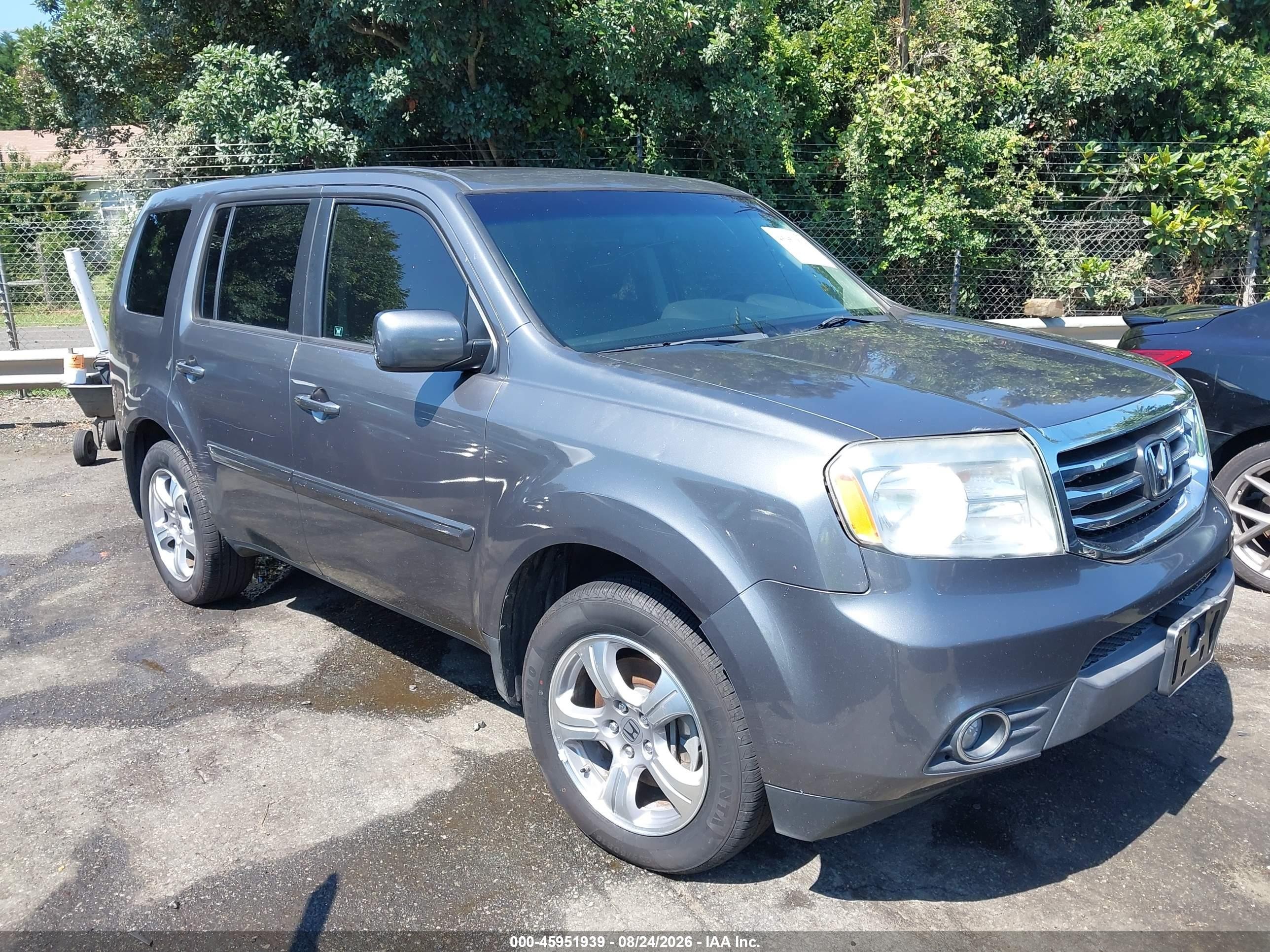2012 Honda Pilot Ex-l Gray vin: 5FNYF3H55CB008927