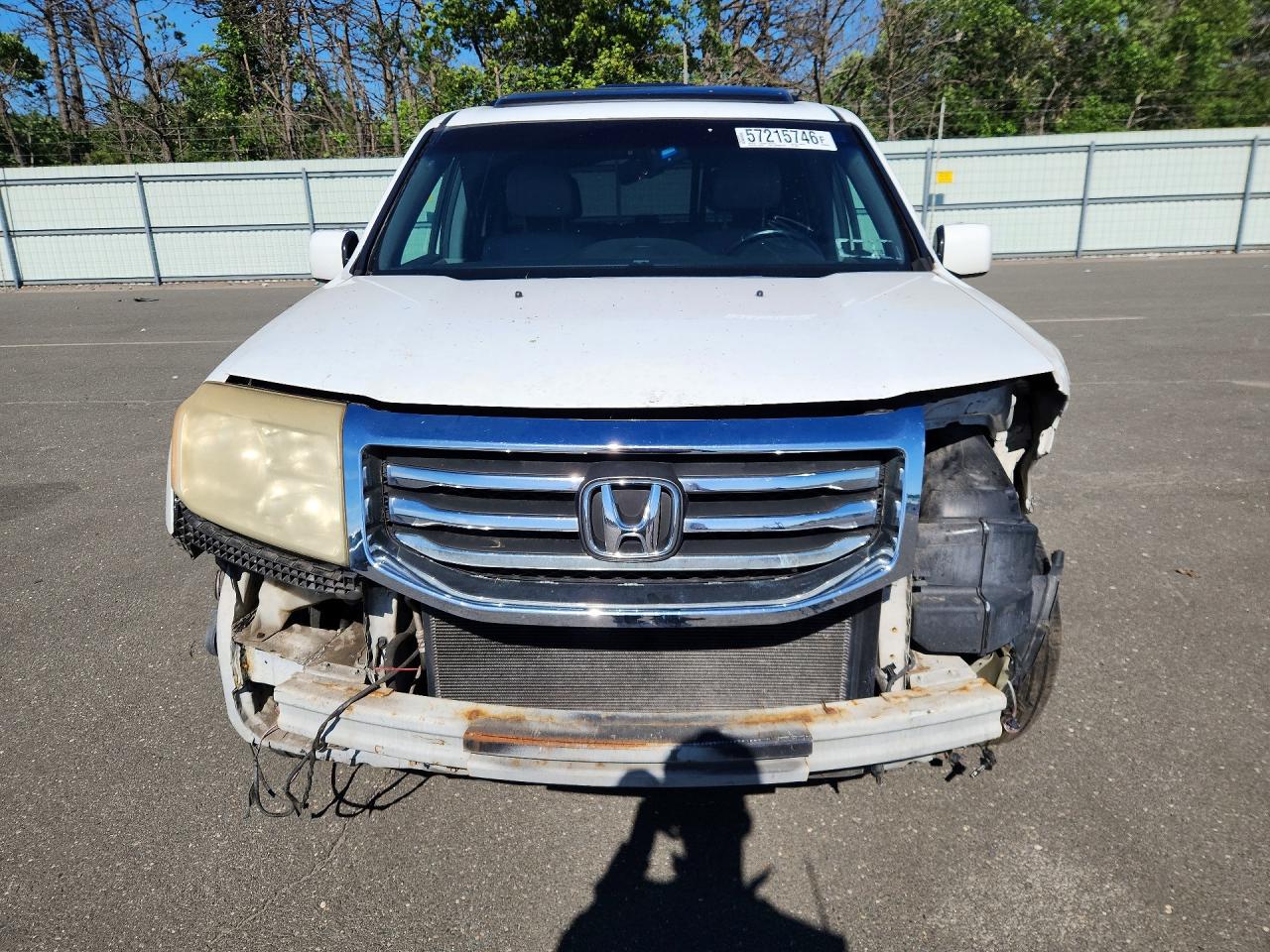 2012 Honda Pilot Exl White vin: 5FNYF3H55CB023637