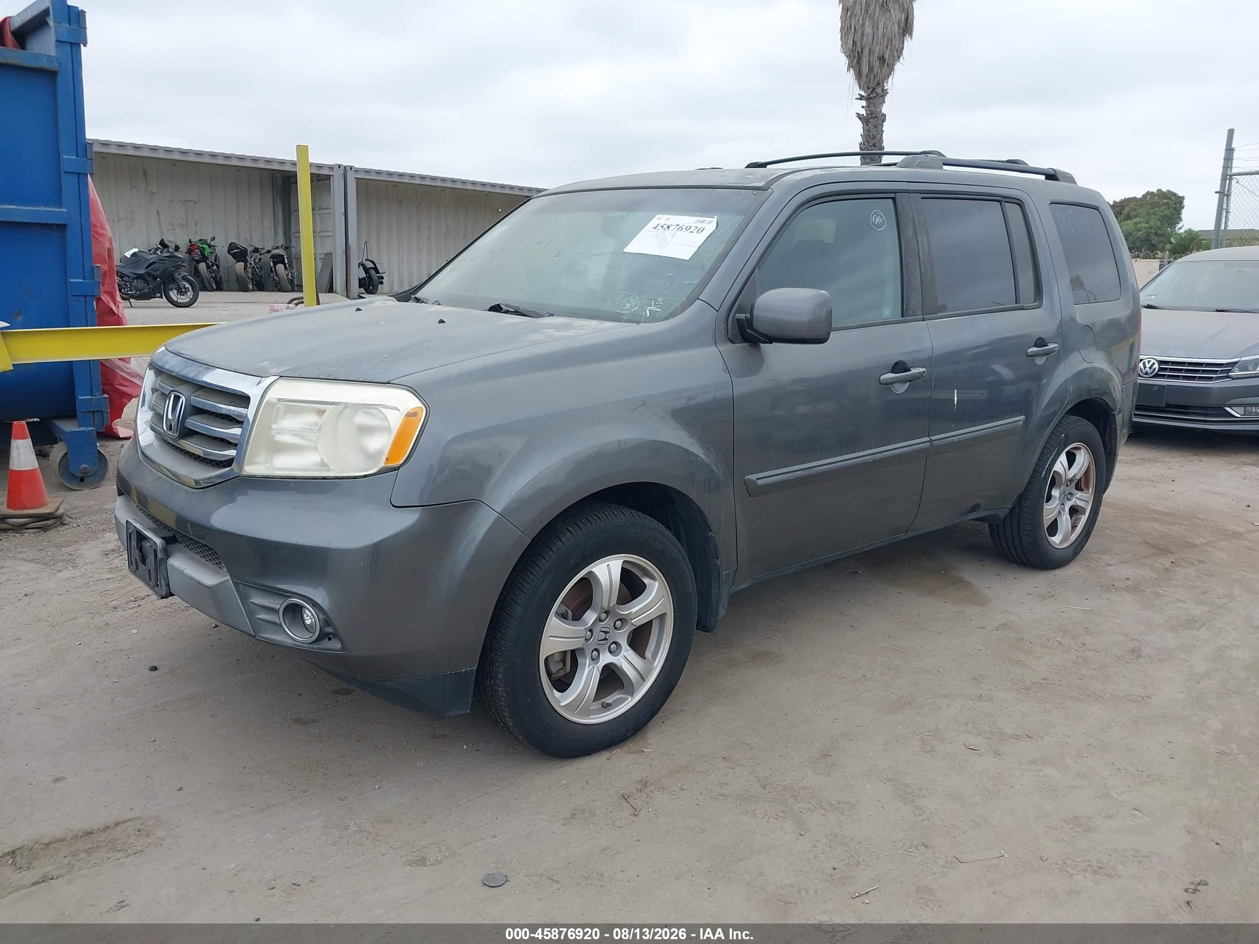 2012 Honda Pilot Ex-l Gray vin: 5FNYF3H55CB038445