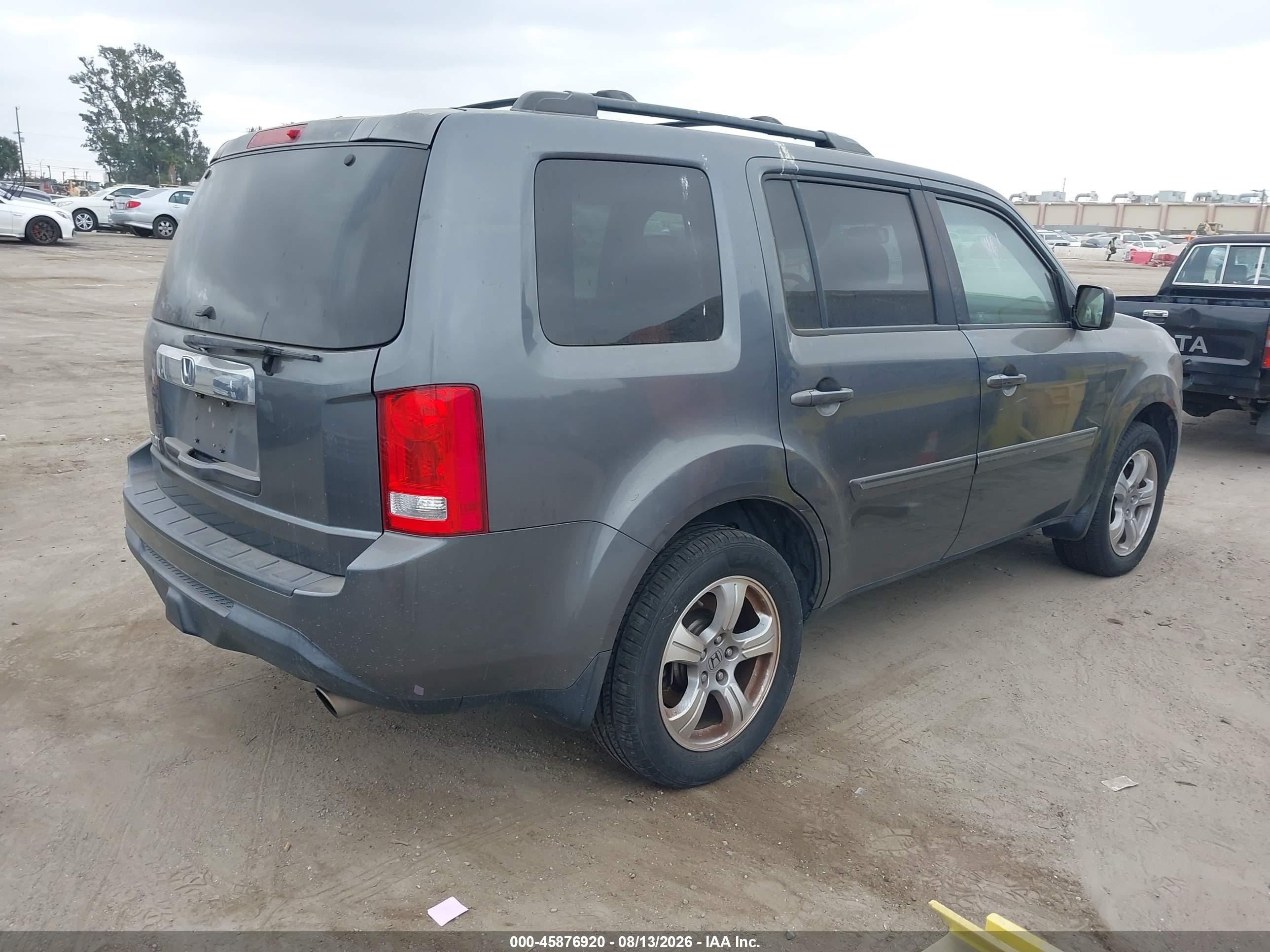 2012 Honda Pilot Ex-l Gray vin: 5FNYF3H55CB038445