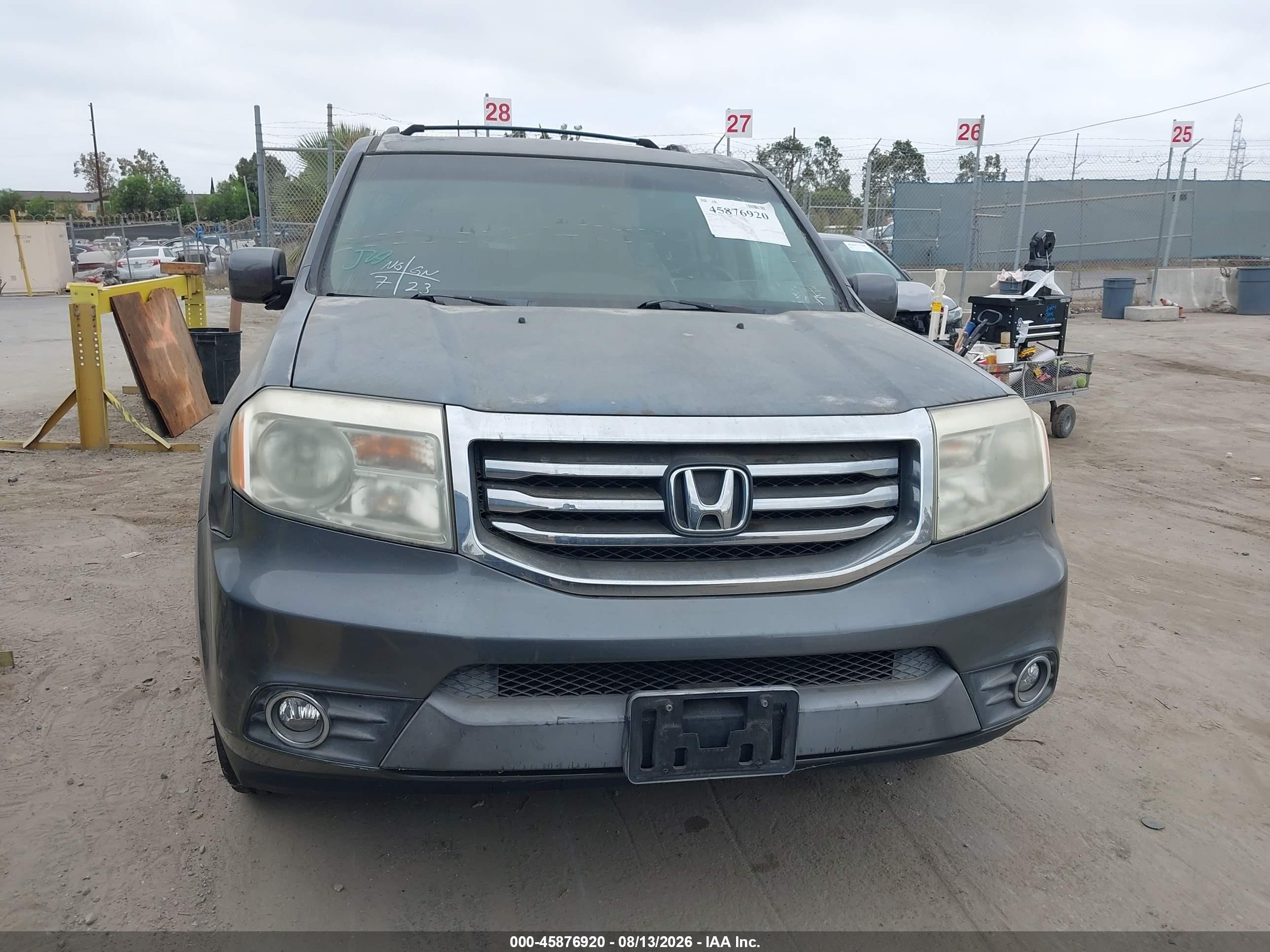 2012 Honda Pilot Ex-l Gray vin: 5FNYF3H55CB038445
