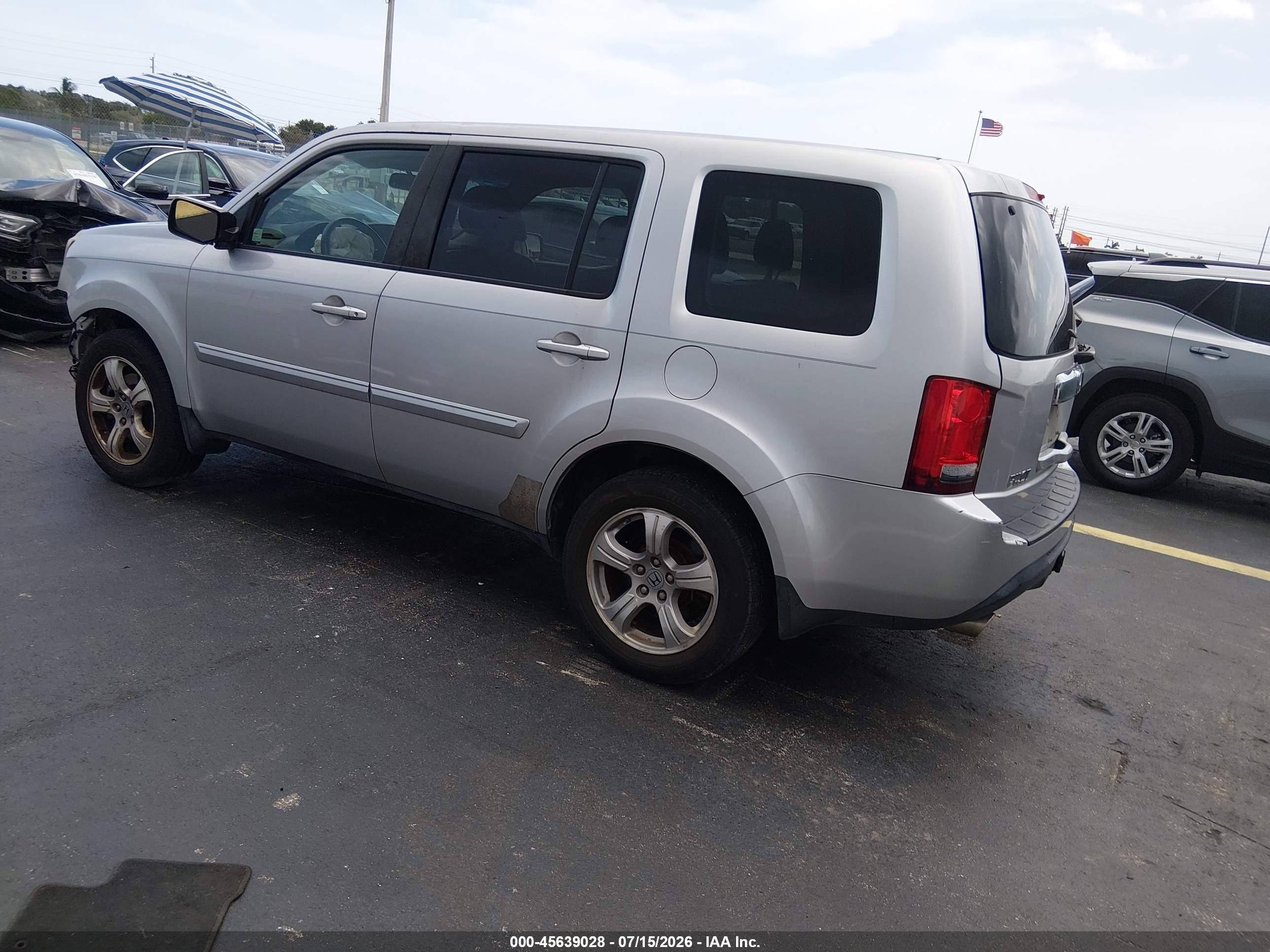 2013 Honda Pilot Ex-l Silver vin: 5FNYF3H55DB006158