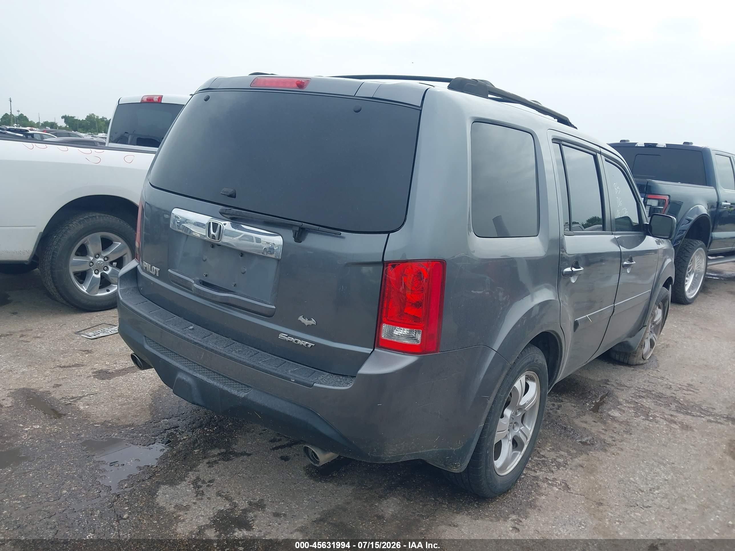 2013 Honda Pilot Ex-l Gray vin: 5FNYF3H55DB007231