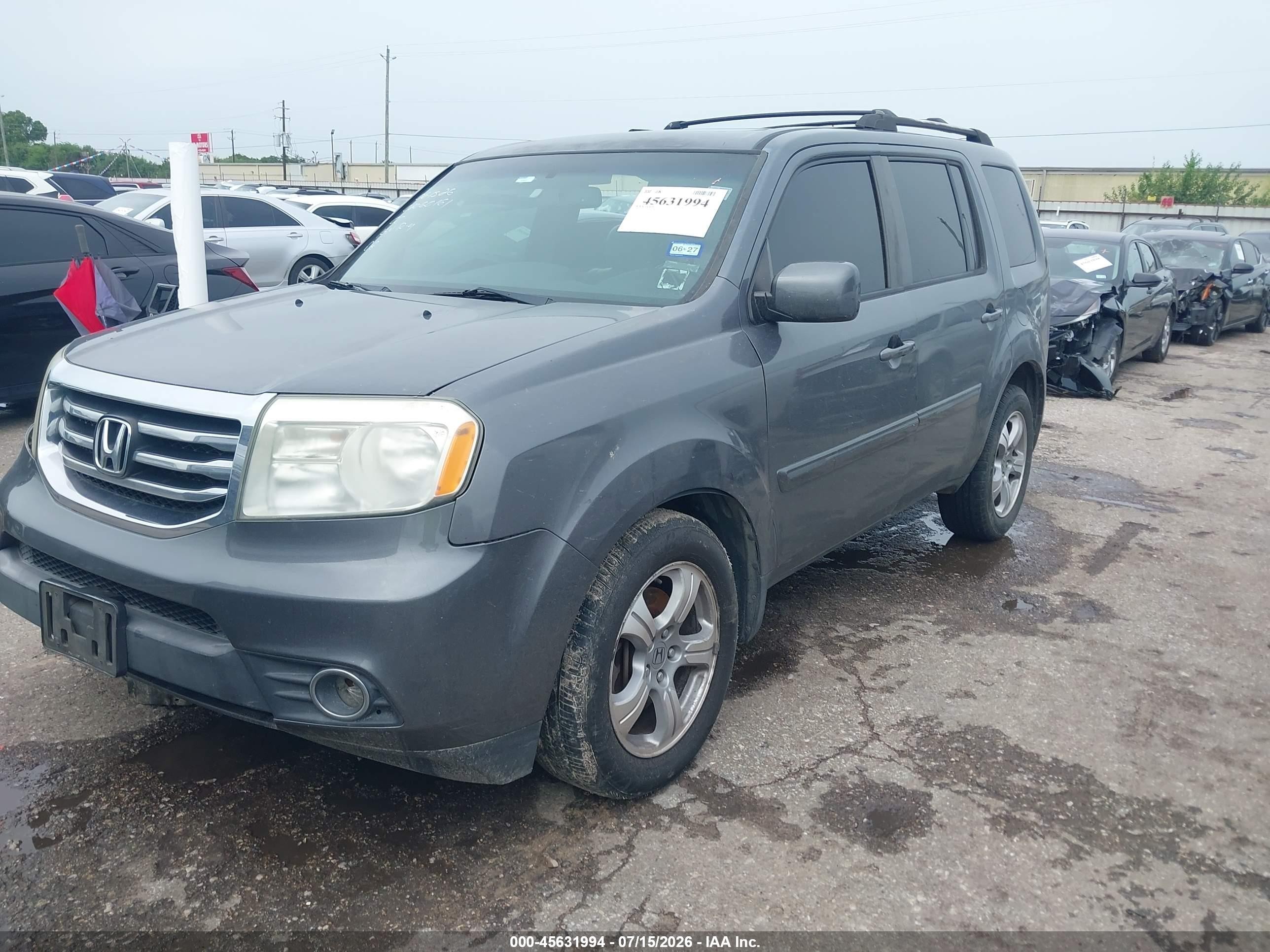 2013 Honda Pilot Ex-l Gray vin: 5FNYF3H55DB007231
